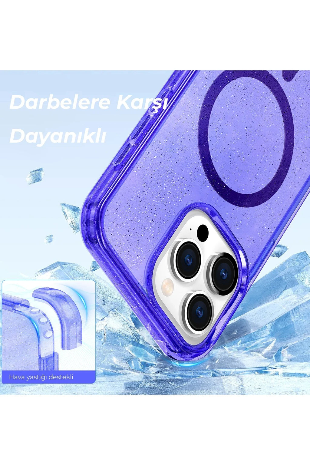 nebaktın Apple iPhone 14 Pro Kılıf Star Magsafe Kapak - Şeffaf 2