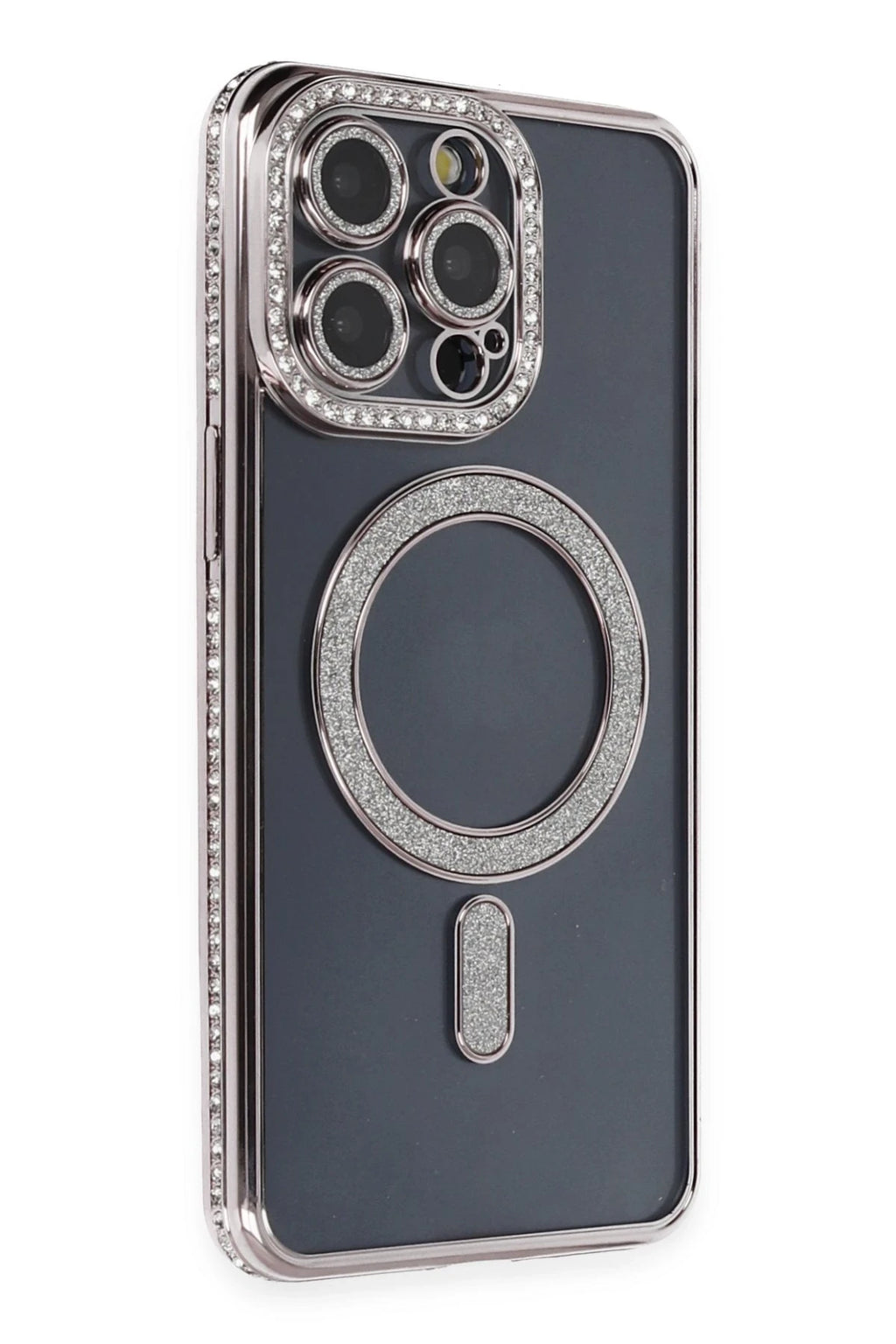nebaktın Apple iPhone 14 Pro Kılıf Joke Simli Magneticsafe Kılıf - Gri 1