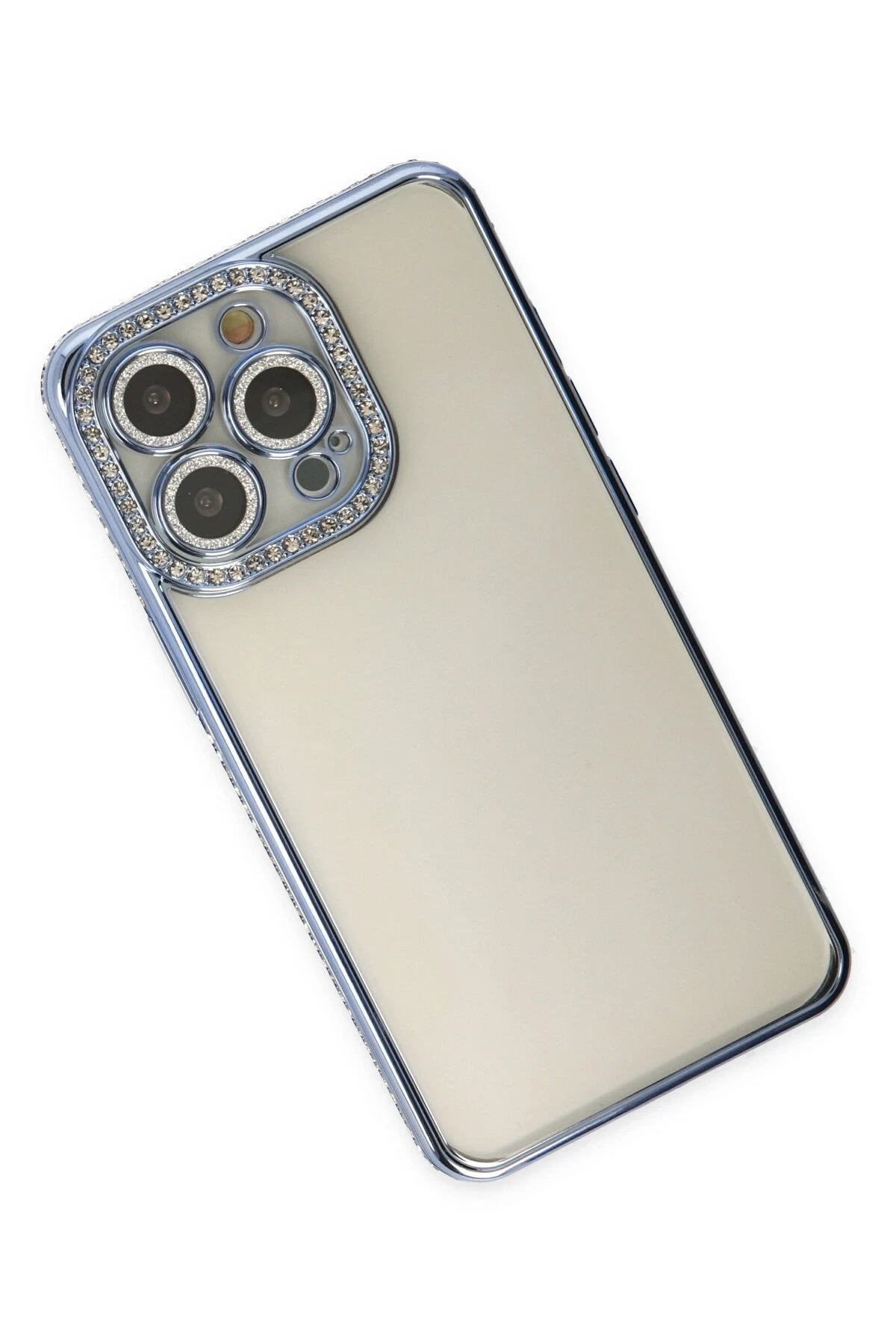nebaktın Apple iPhone 14 Pro Kılıf Joke Taşlı Silikon - Mavi 3