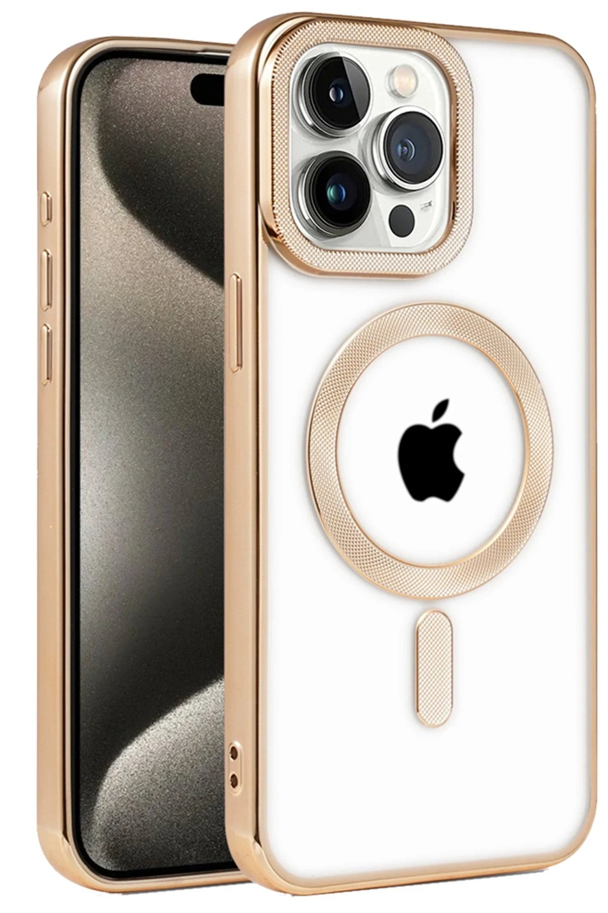 nebaktın Apple iPhone 14 Pro Kılıf Kronos Magsafe Kapak - Gold 1
