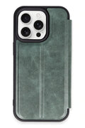 nebaktın Apple iPhone 14 Pro Max Kılıf Flip Cover - Koyu Yeşil 1
