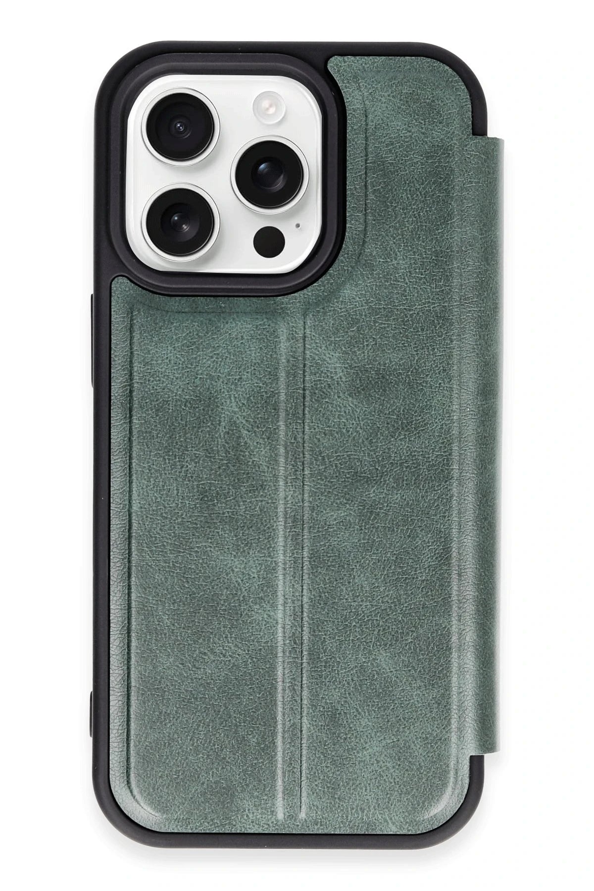 nebaktın Apple iPhone 14 Pro Max Kılıf Flip Cover - Koyu Yeşil 1