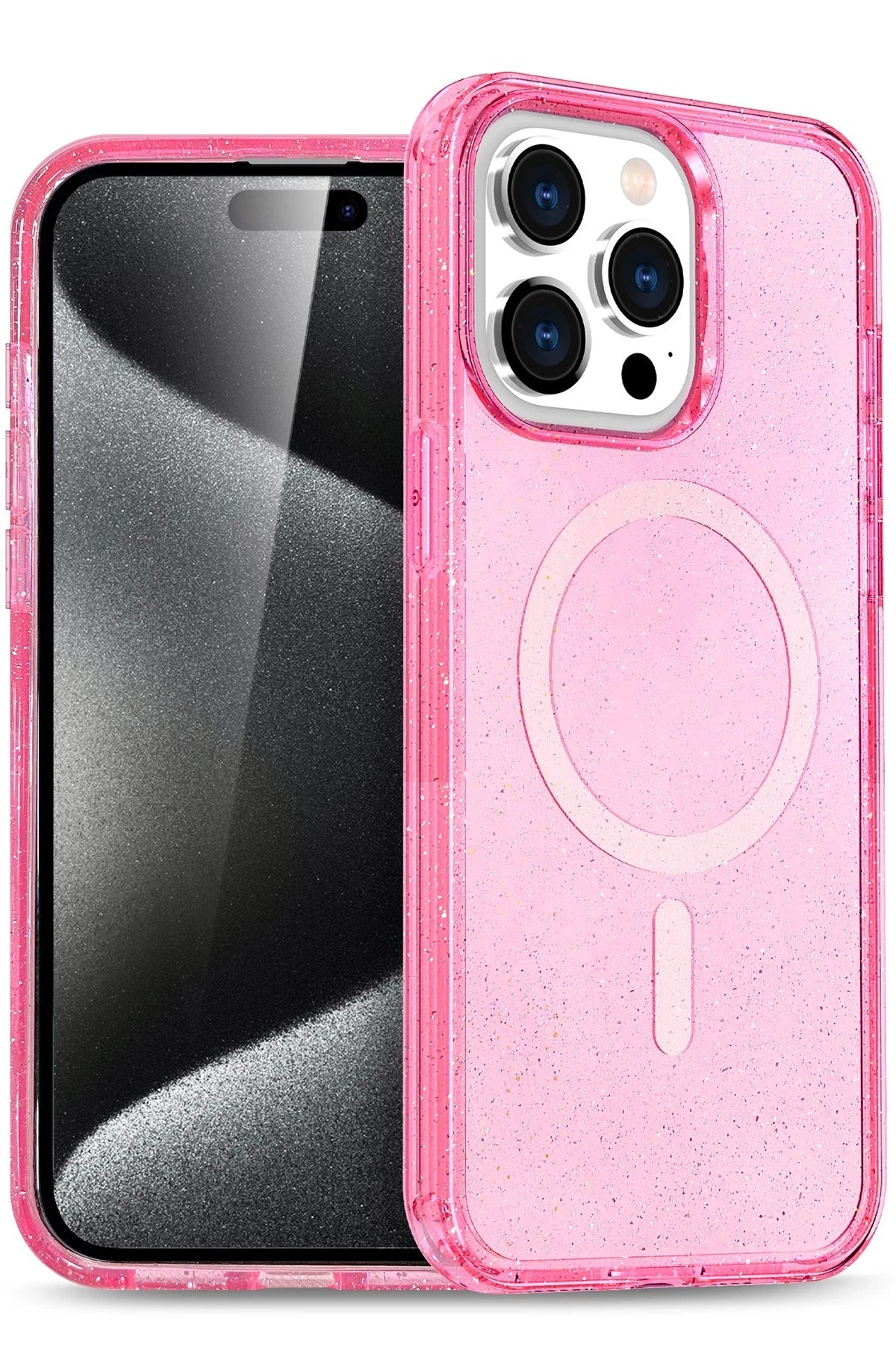nebaktın Apple iPhone 14 Pro Max Kılıf Star Magsafe Kapak - Pembe 1