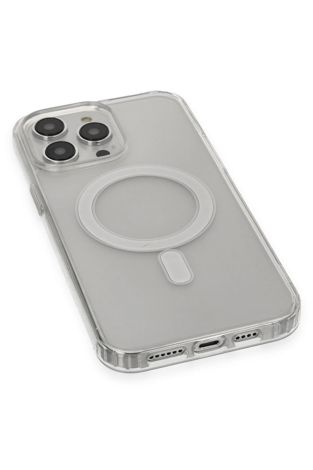 nebaktın Apple iPhone 14 Pro Max Kılıf Matte Şeffaf Magneticsafe - Şeffaf 4