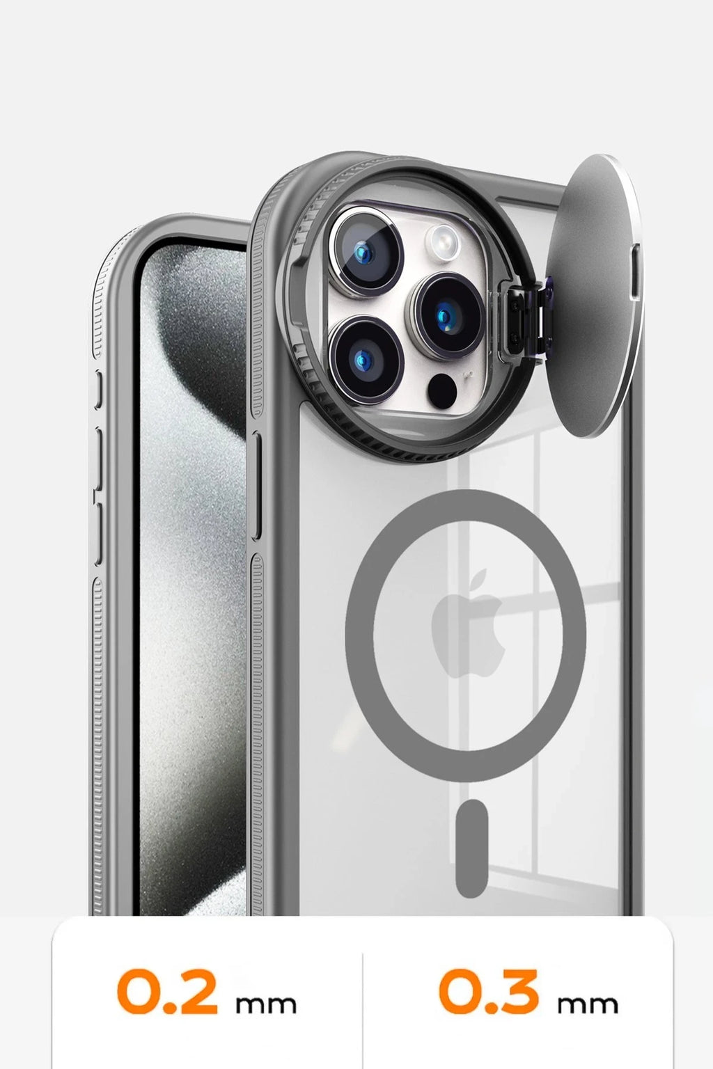 nebaktın Apple iPhone 14 Pro Max Kılıf Teleskop Lens Magsafe Silikon Kapak - Derin Mor 5