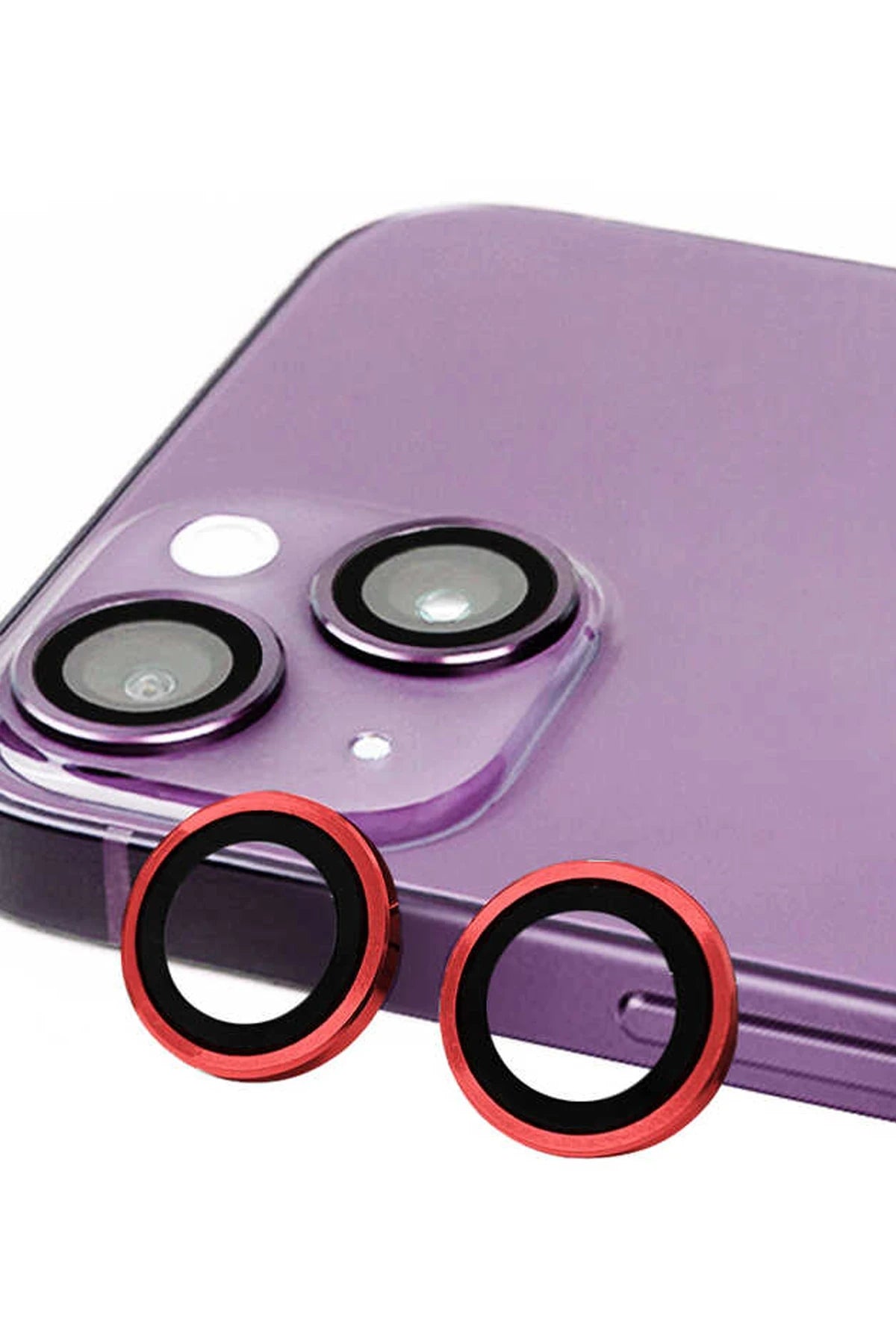 nebaktın Apple iPhone 14 Raze Metal Kamera Lens - Kırmızı 1