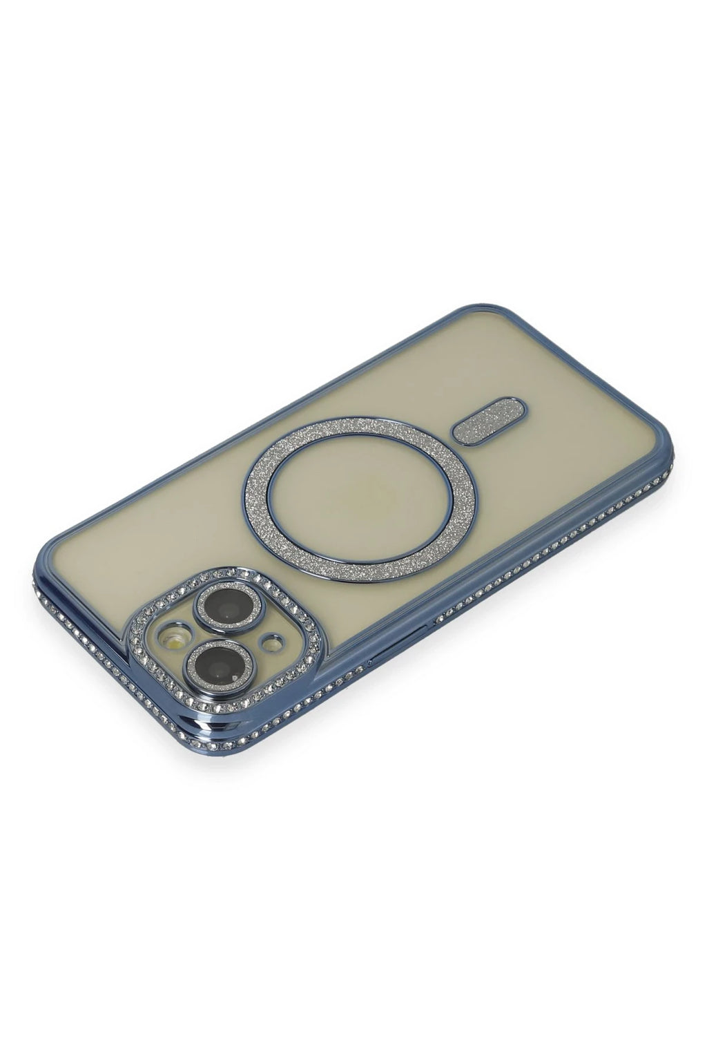 nebaktın Apple iPhone 15 Kılıf Joke Simli Magneticsafe Kılıf - Lacivert 2