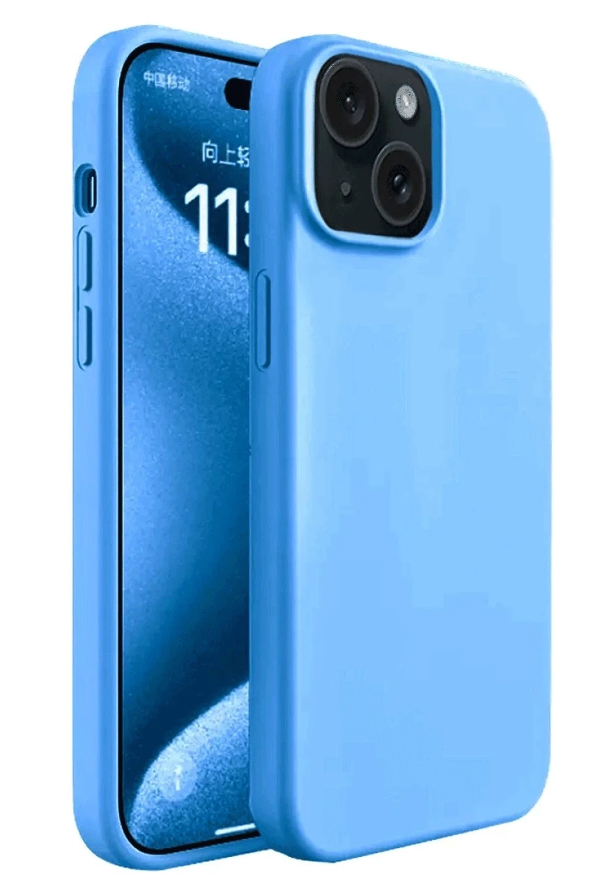 nebaktın Apple iPhone 15 Plus Kılıf First Silikon - Mavi 1