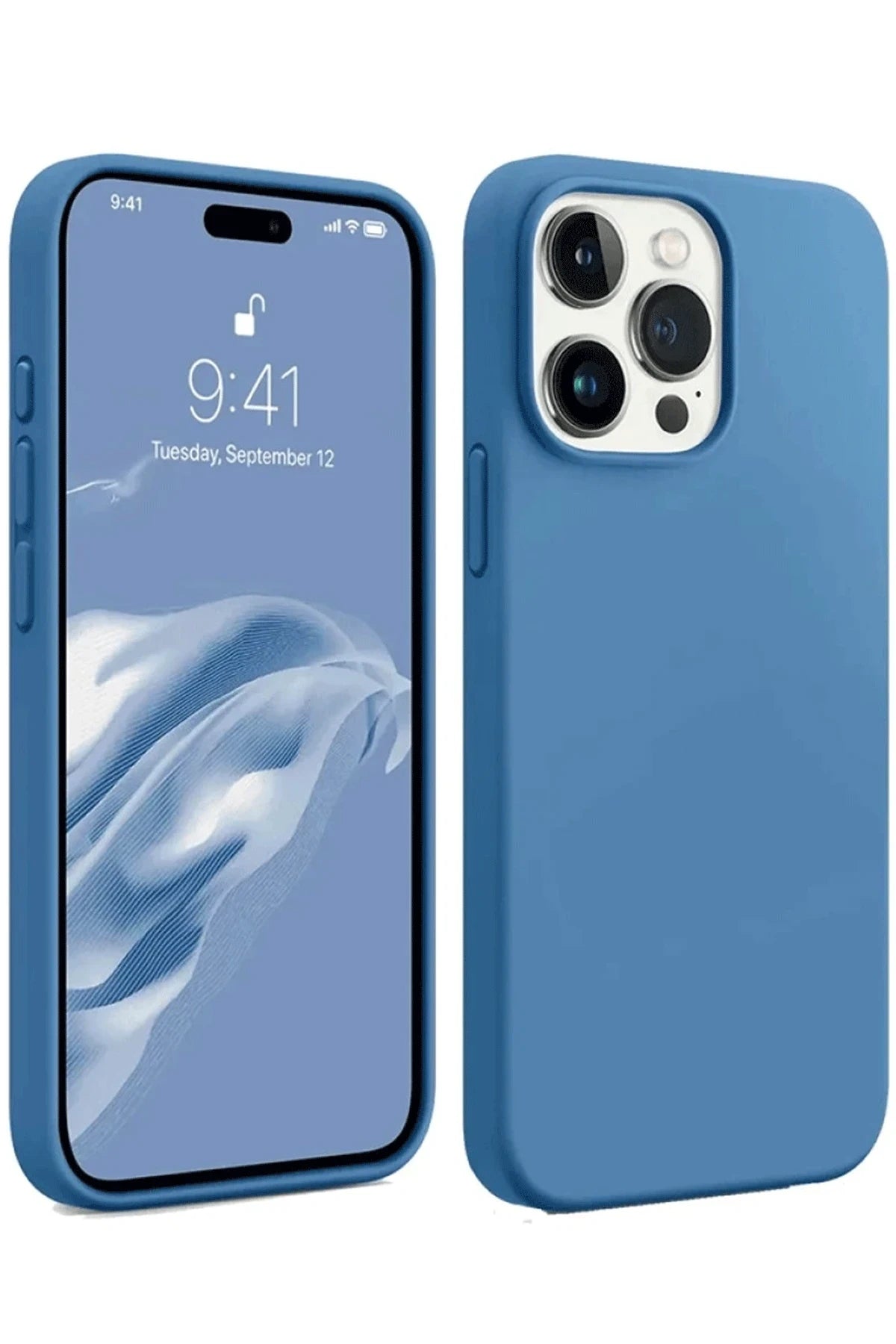 nebaktın Apple iPhone 15 Pro Kılıf First Silikon - Mavi 1