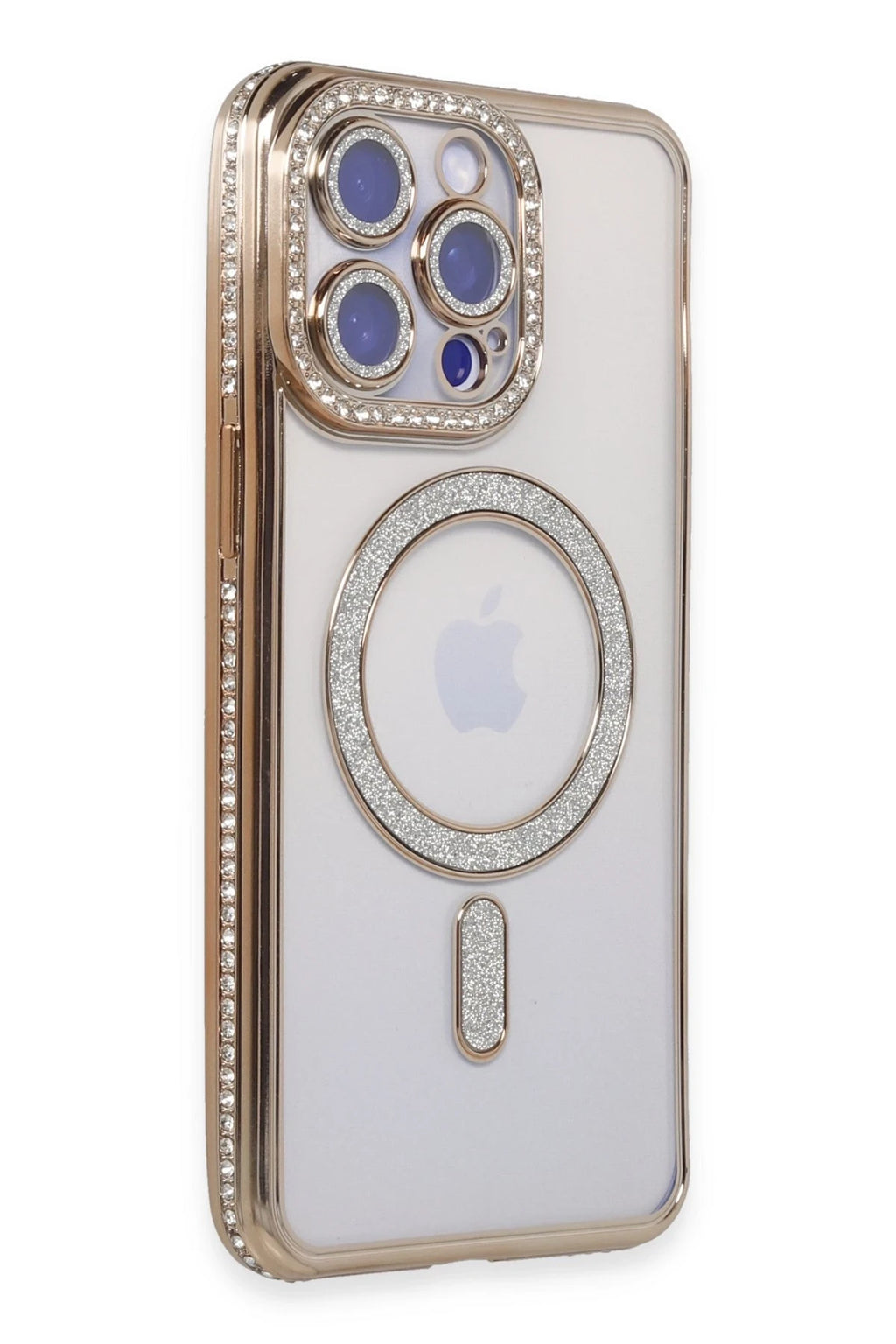 nebaktın Apple iPhone 15 Pro Kılıf Joke Simli Magneticsafe Kılıf - Gold 1