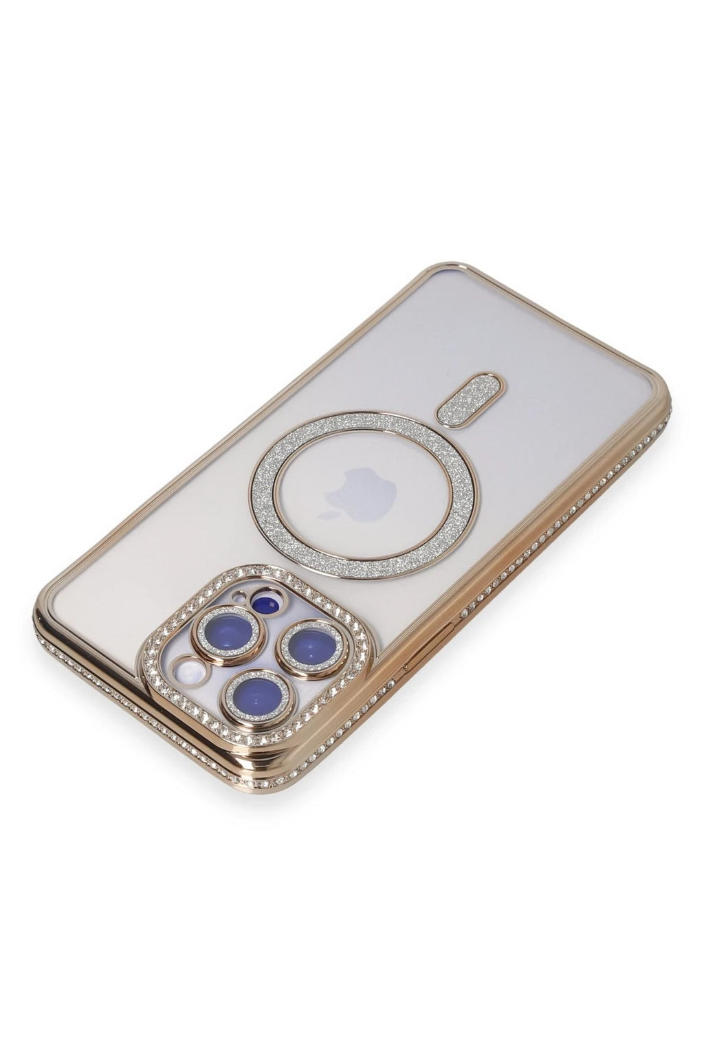 nebaktın Apple iPhone 15 Pro Kılıf Joke Simli Magneticsafe Kılıf - Gold 2