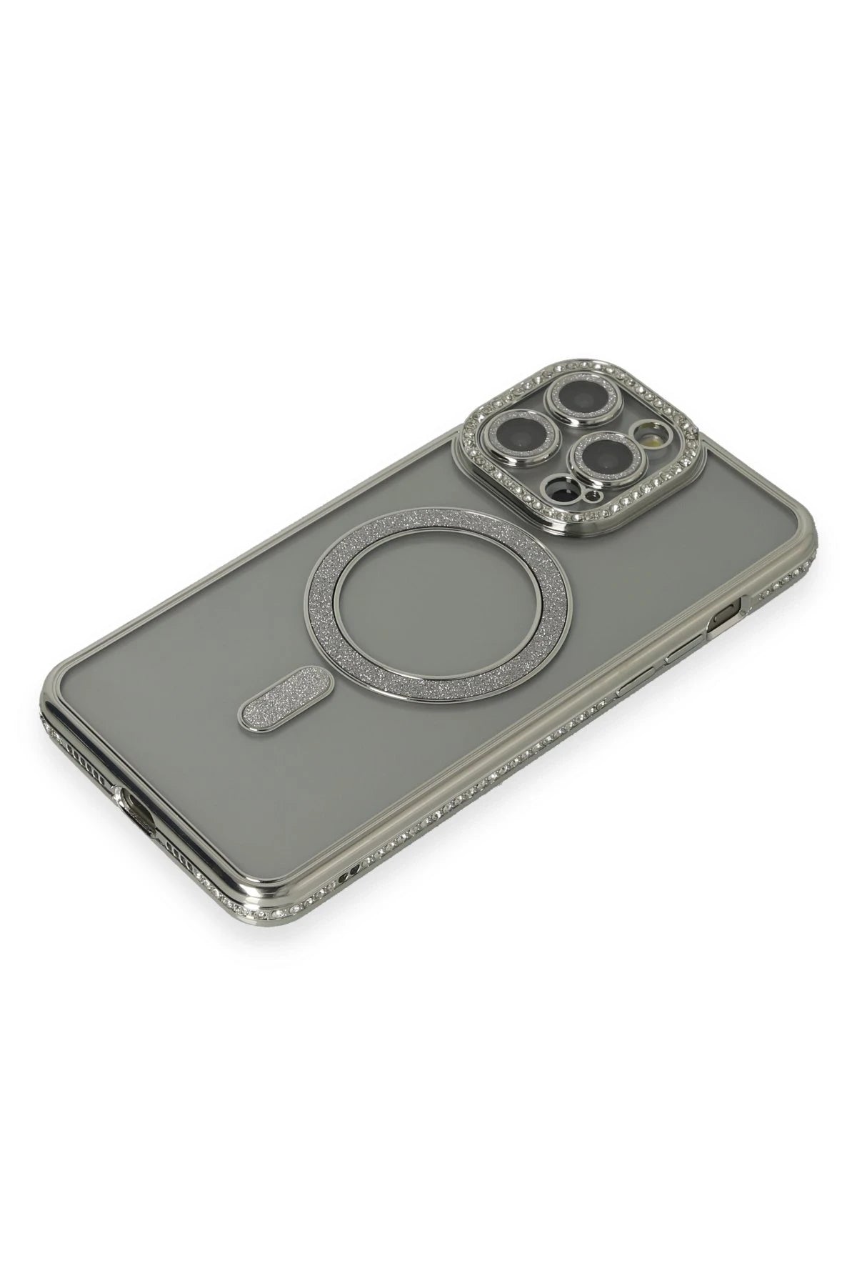 nebaktın Apple iPhone 15 Pro Kılıf Joke Simli Magneticsafe Kılıf - Gri 3