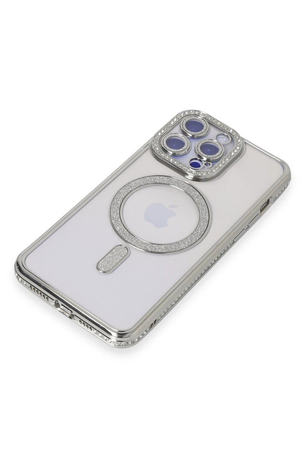 nebaktın Apple iPhone 15 Pro Kılıf Joke Simli Magneticsafe Kılıf - Gümüş 3