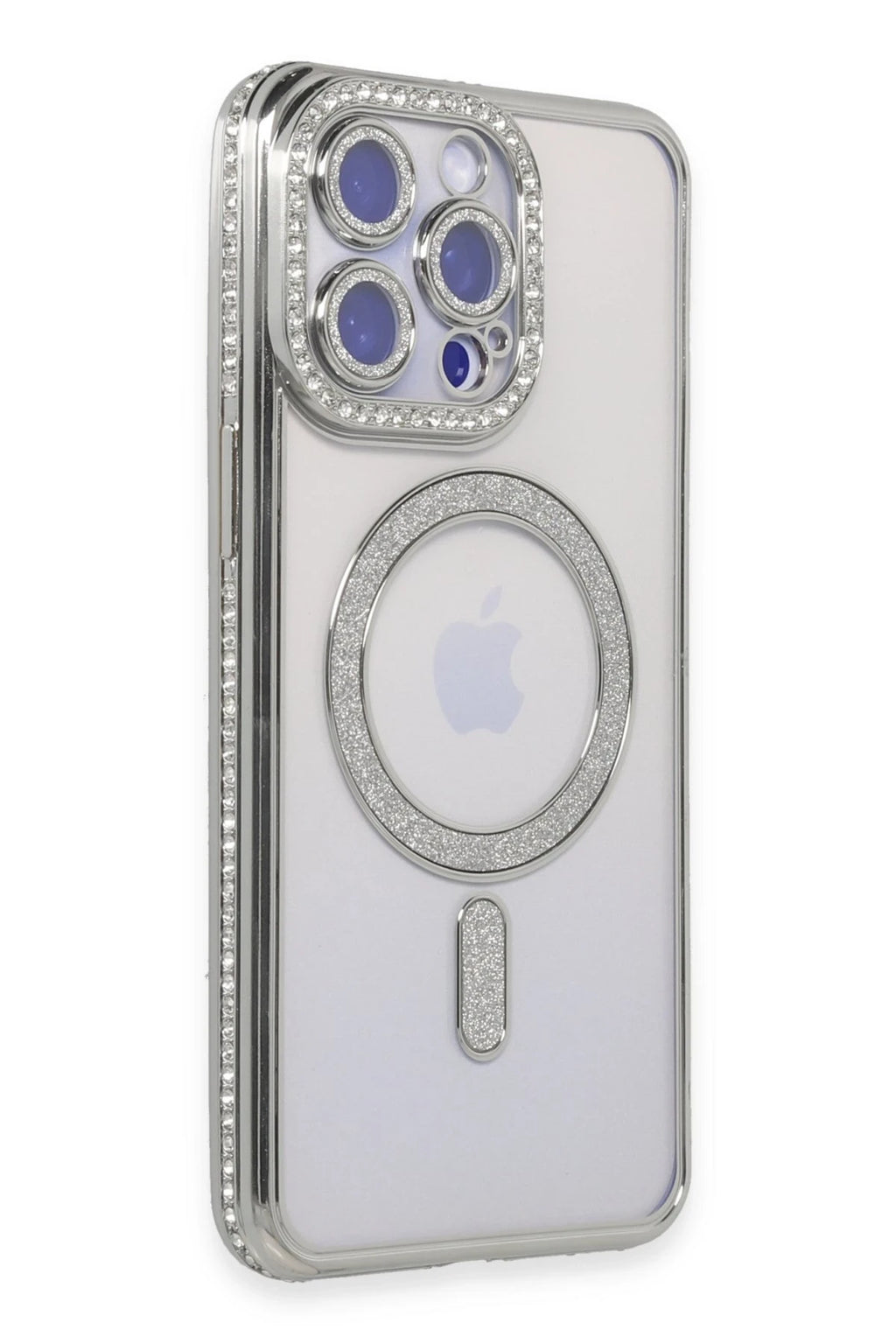 nebaktın Apple iPhone 15 Pro Kılıf Joke Simli Magneticsafe Kılıf - Gümüş 1