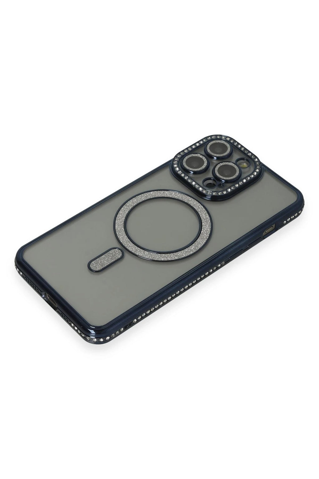 nebaktın Apple iPhone 15 Pro Kılıf Joke Simli Magneticsafe Kılıf - Lacivert 3