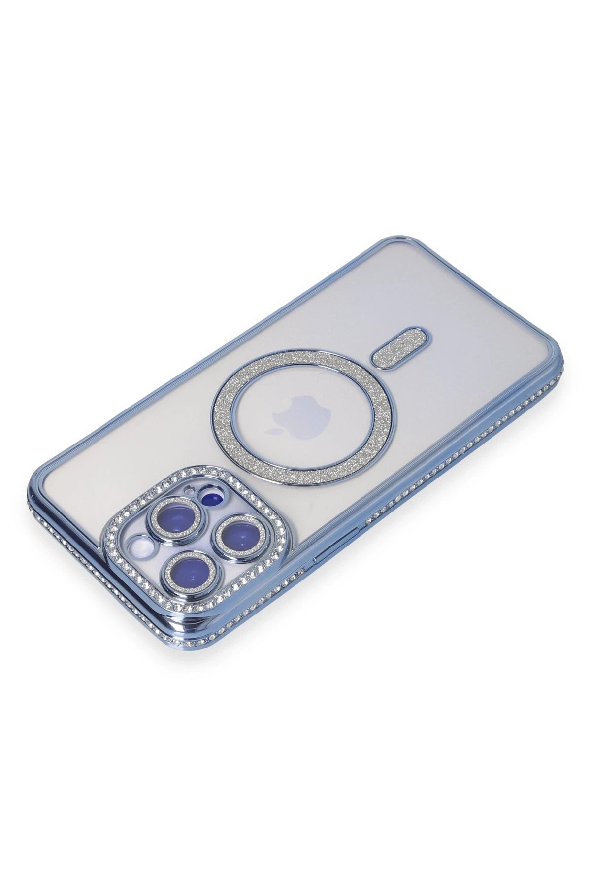 nebaktın Apple iPhone 15 Pro Kılıf Joke Simli Magneticsafe Kılıf - Mavi 2