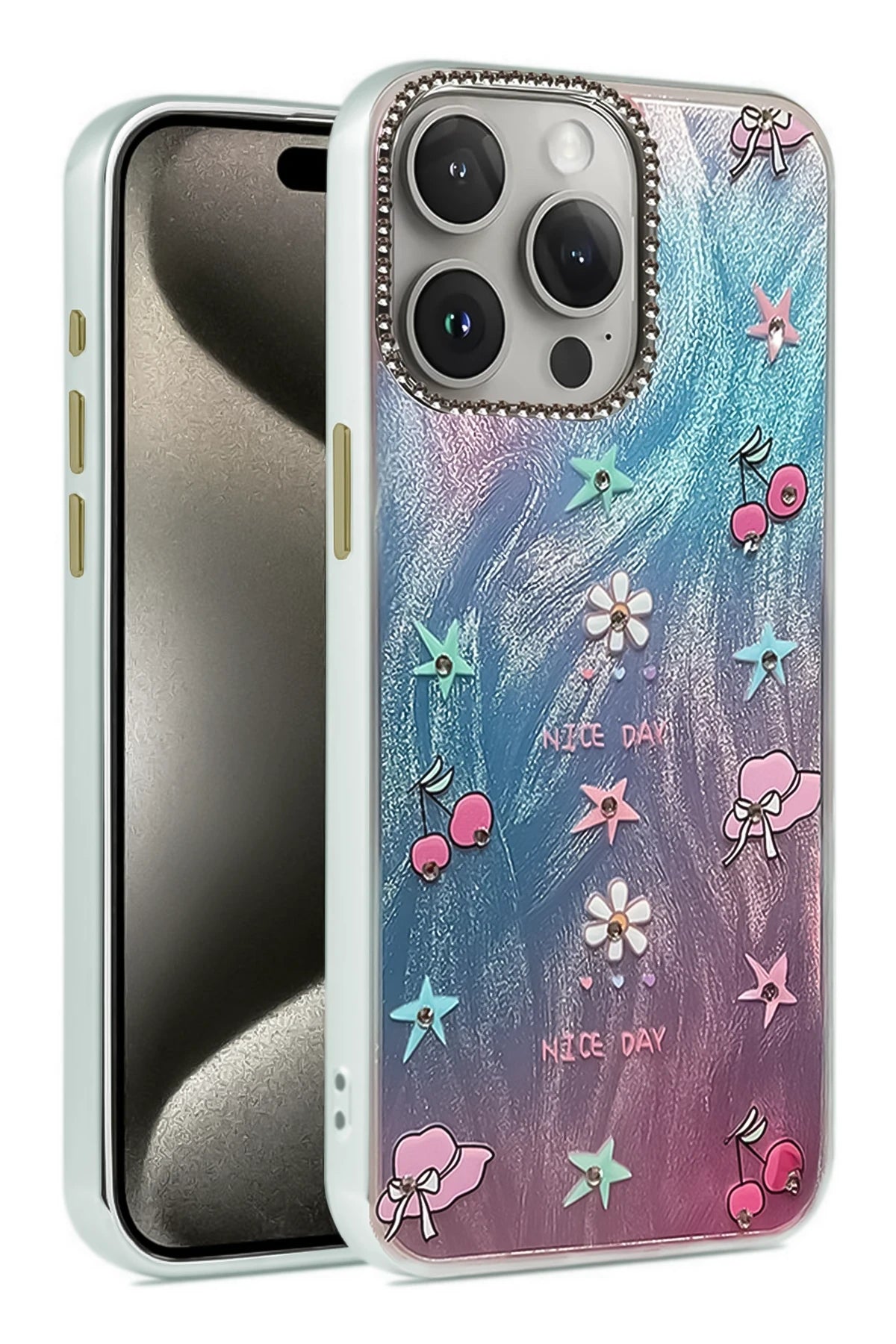 nebaktın Apple iPhone 15 Pro Max Kılıf Blade Aynalı Desenli Kapak - Desen 4 1