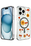 nebaktın Apple iPhone 15 Pro Max Kılıf Daisy Simli Magsafe Kapak - Siyah 1