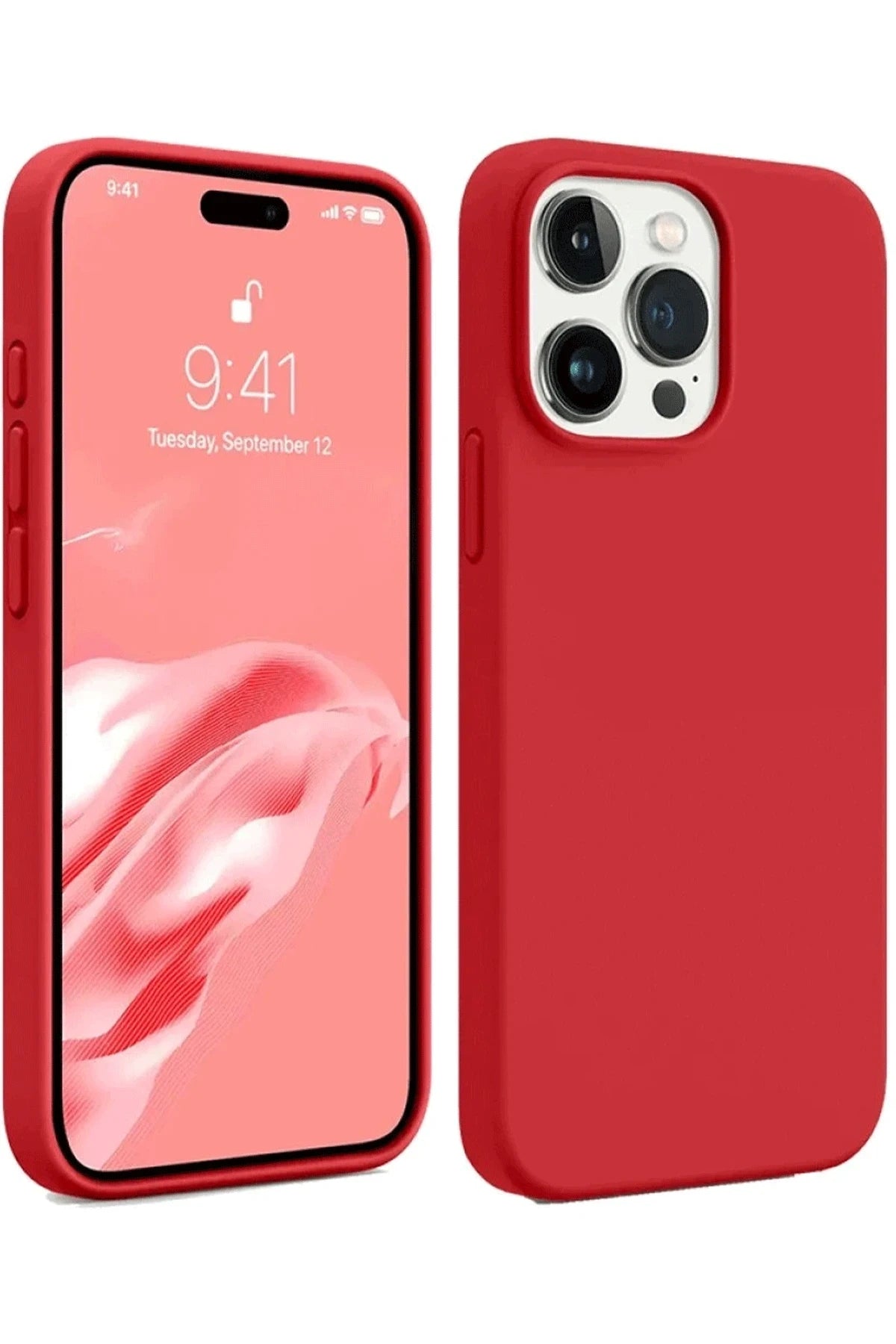 nebaktın Apple iPhone 15 Pro Max Kılıf First Silikon - Kırmızı 1