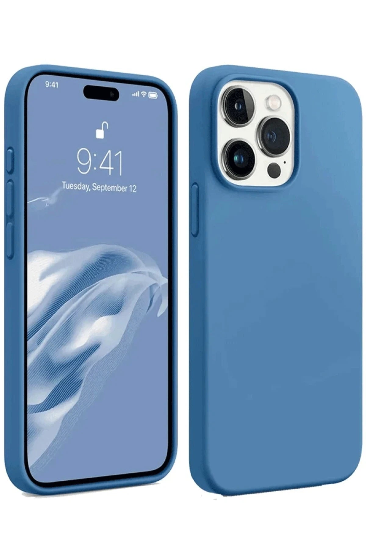 nebaktın Apple iPhone 15 Pro Max Kılıf First Silikon - Mavi 1