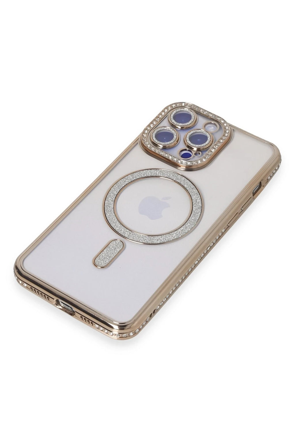 nebaktın Apple iPhone 15 Pro Max Kılıf Joke Simli Magneticsafe Kılıf - Gold 3