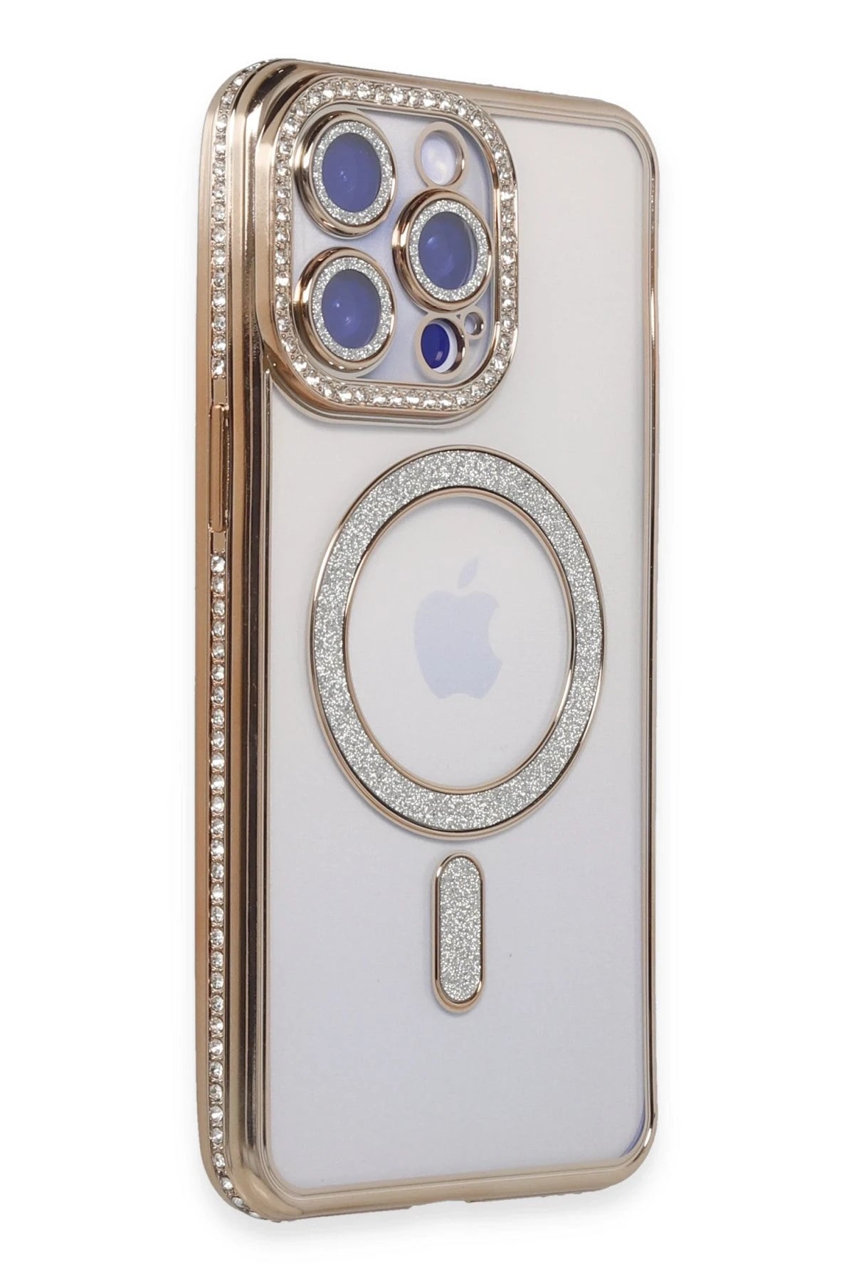 nebaktın Apple iPhone 15 Pro Max Kılıf Joke Simli Magneticsafe Kılıf - Gold 1