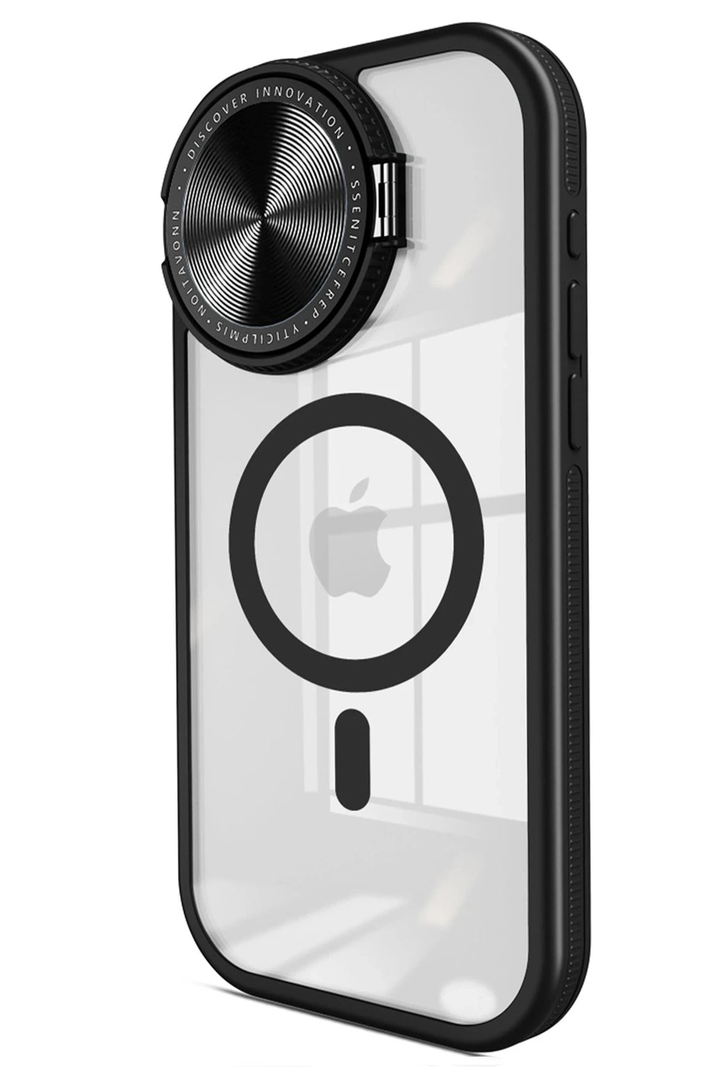 nebaktın Apple iPhone 15 Pro Max Kılıf Teleskop Lens Magsafe Silikon Kapak - Siyah 1