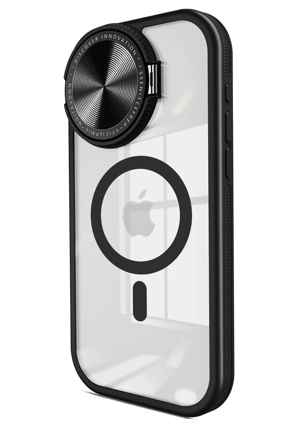 nebaktın Apple iPhone 15 Pro Max Kılıf Teleskop Lens Magsafe Silikon Kapak - Siyah 1