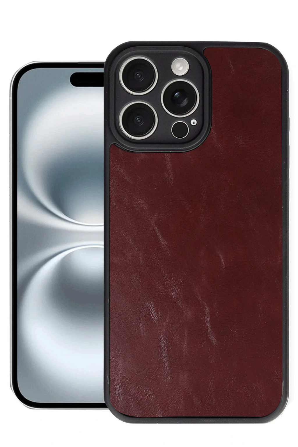 nebaktın Apple iPhone 16 Pro Max Kılıf Aras Deri Kapak - Bordo 1