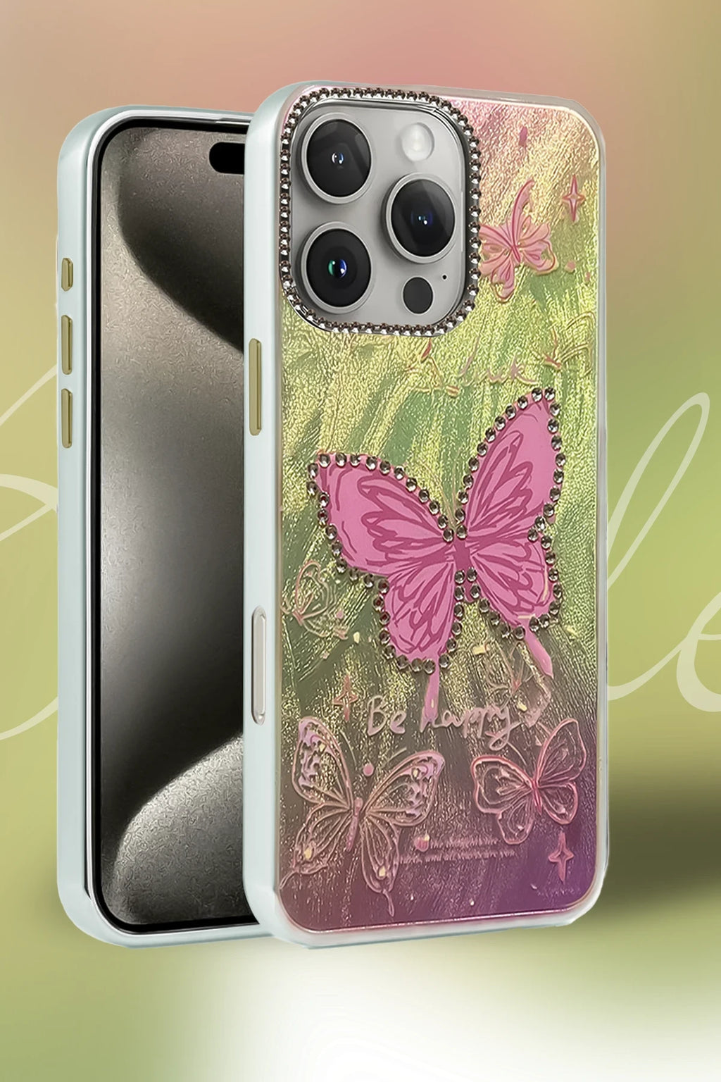 nebaktın Apple iPhone 16E Kılıf Blade Aynalı Desenli Kapak - Desen 5 2