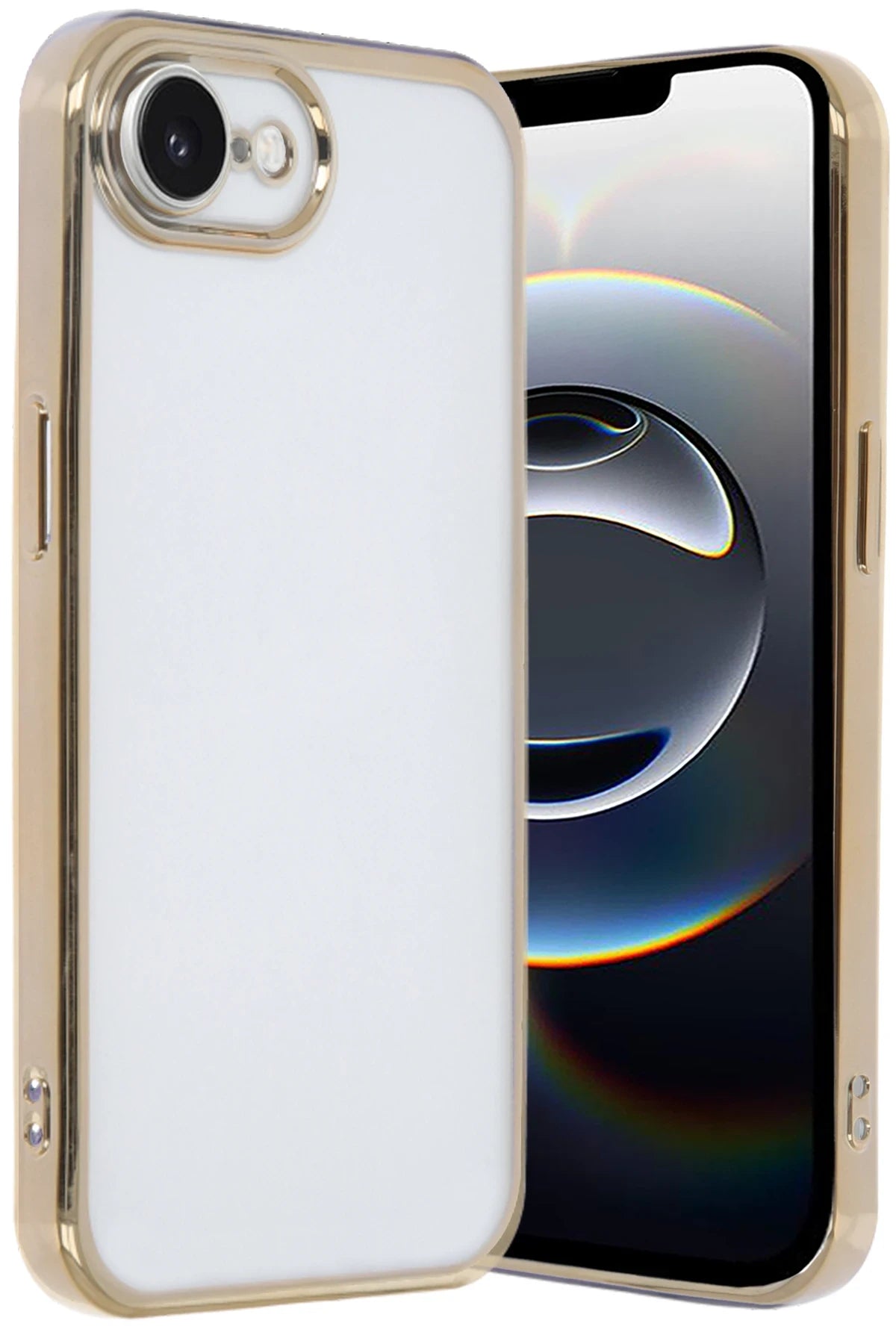 nebaktın Apple iPhone 16E Kılıf Razer Lensli Silikon - Gold 1