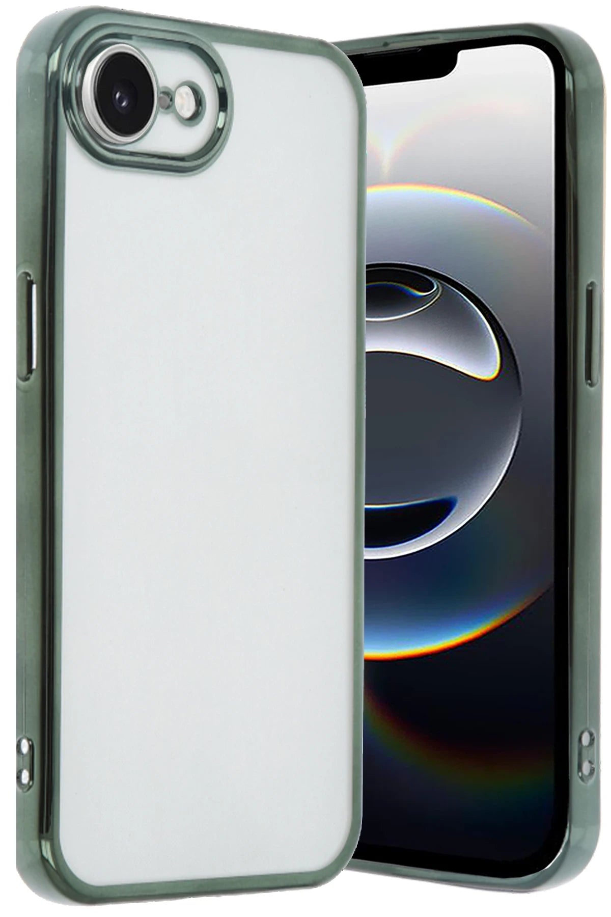 nebaktın Apple iPhone 16E Kılıf Razer Lensli Silikon - Yeşil 1