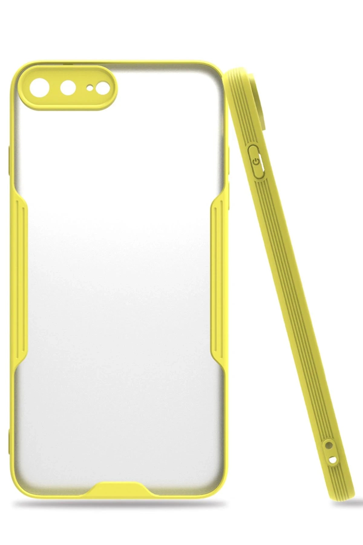 nebaktın Apple iPhone 7 Plus Kılıf Platin Silikon - Sarı 1
