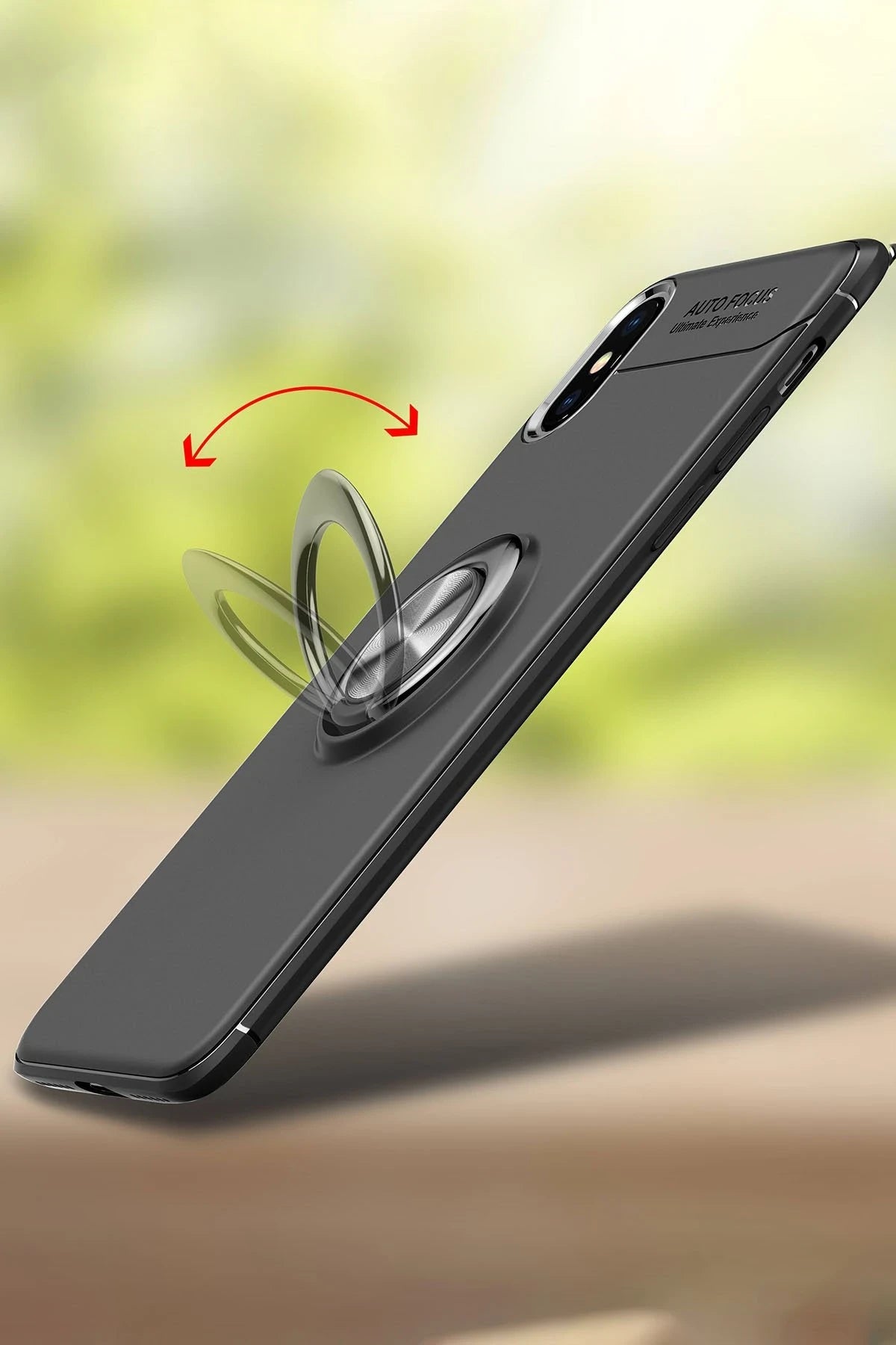 nebaktın Apple iPhone XS Max Kılıf Range Yüzüklü Silikon - Siyah 3