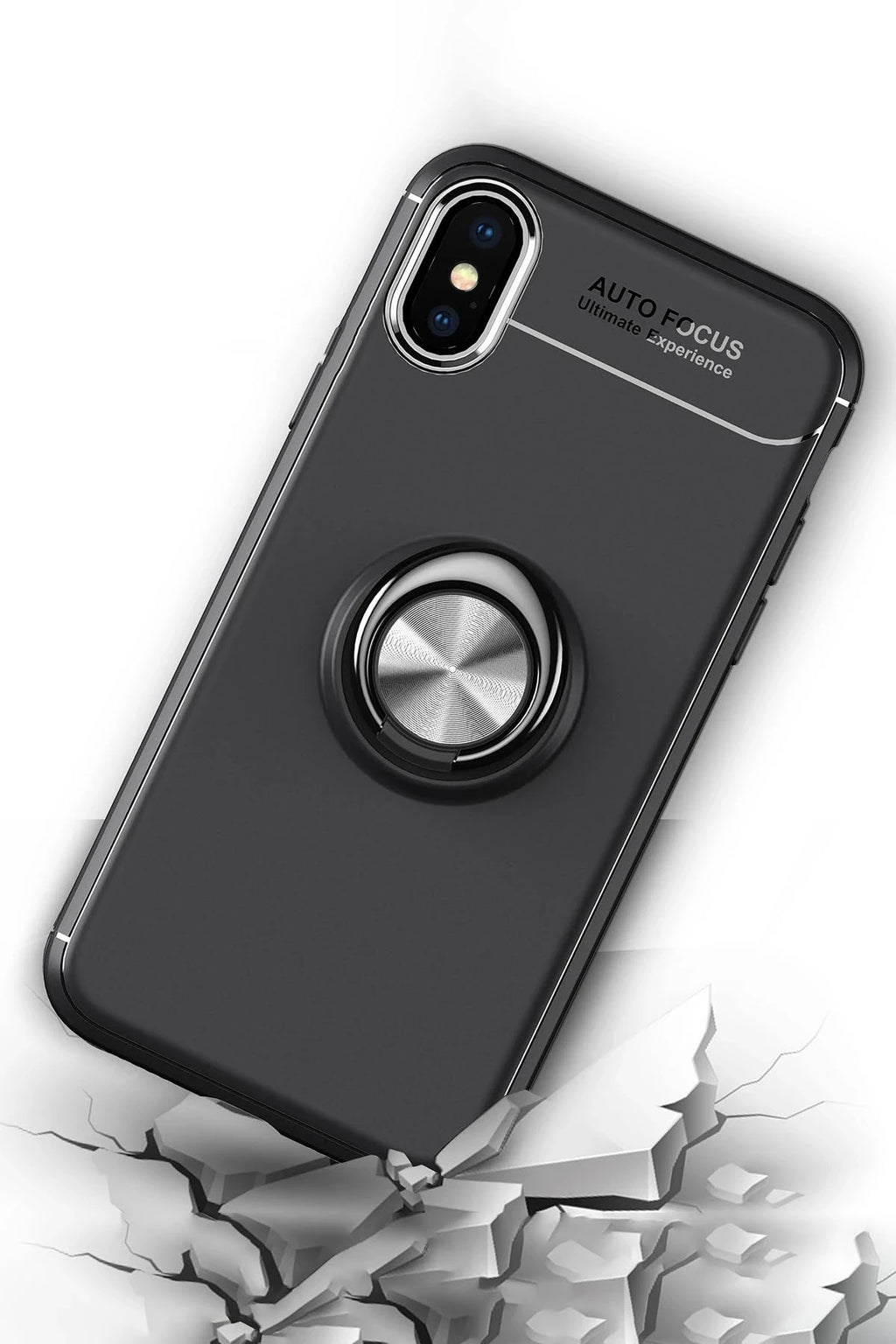 nebaktın Apple iPhone XS Max Kılıf Range Yüzüklü Silikon - Siyah 8