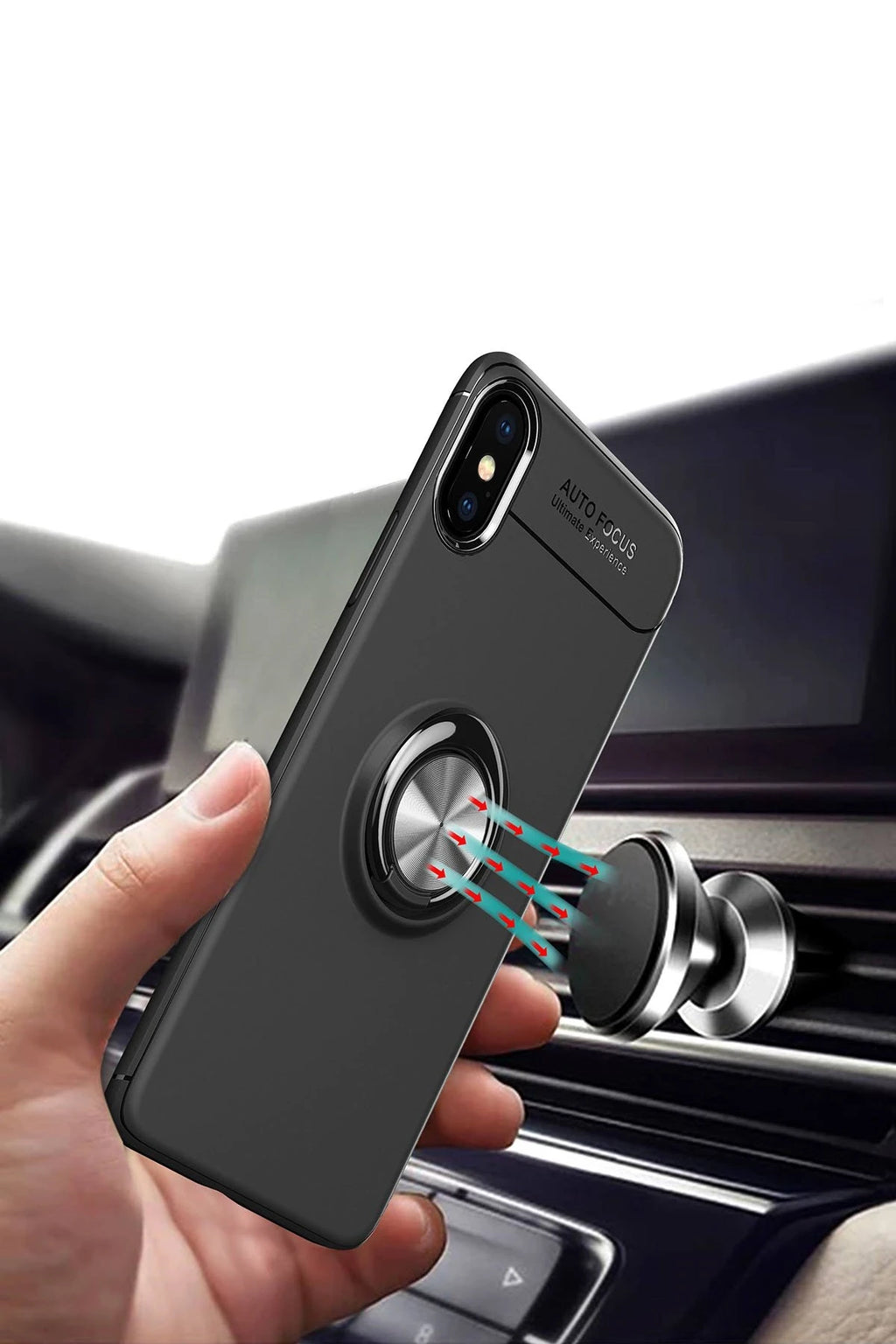 nebaktın Apple iPhone XS Max Kılıf Range Yüzüklü Silikon - Siyah 7