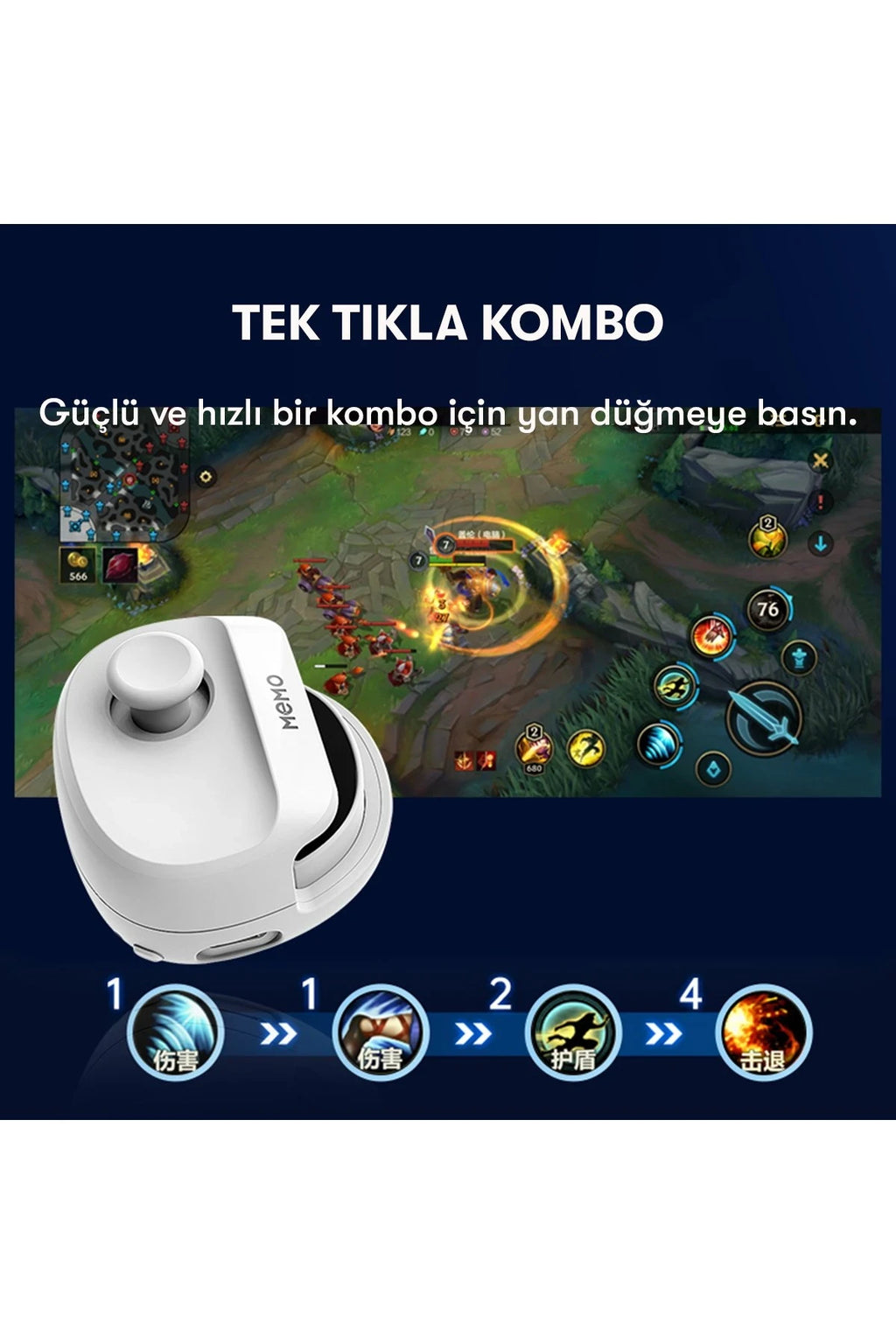 nebaktın Memo MB01 Oyun Tuşu - Beyaz 3