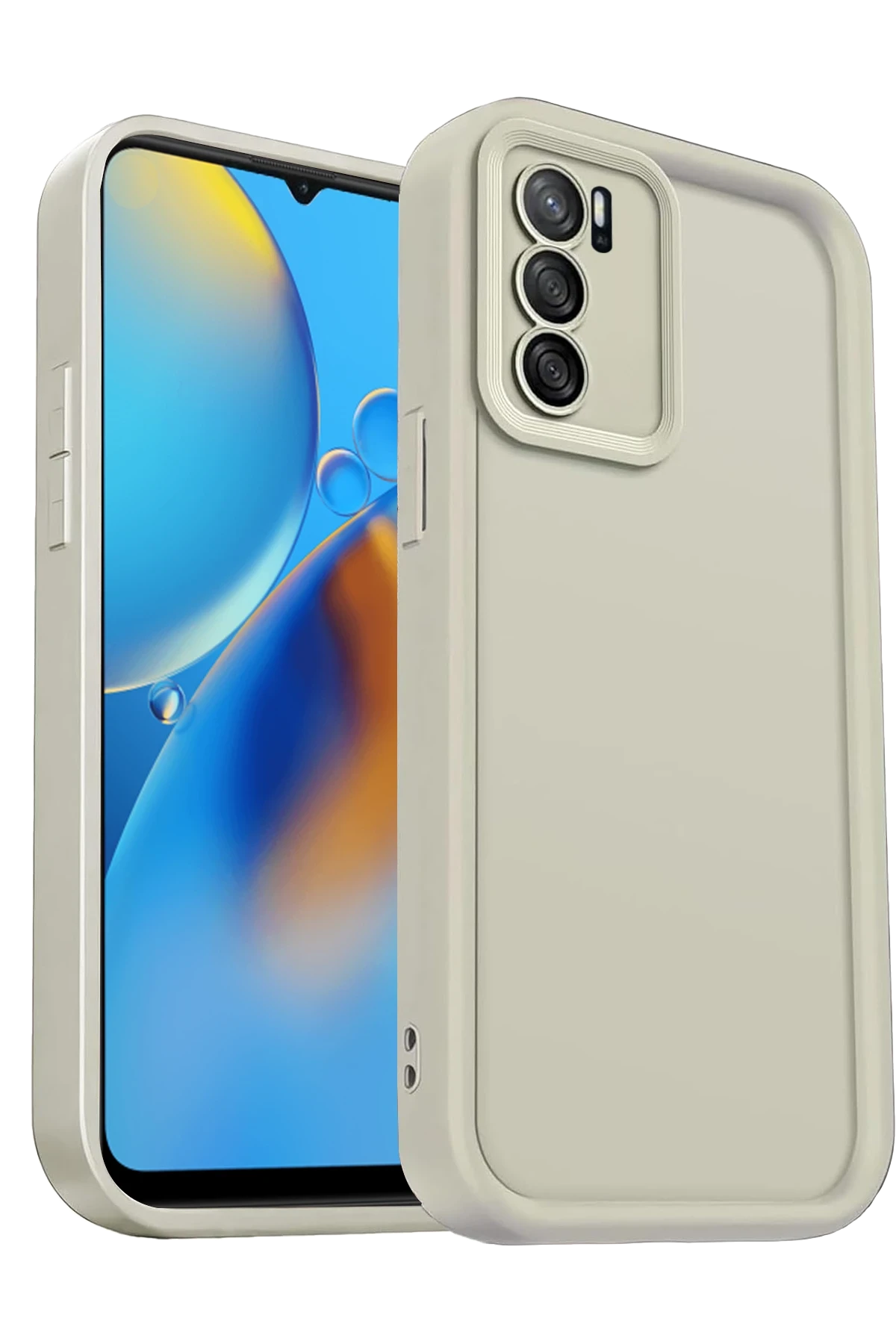nebaktın Oppo A16 Kılıf Viera Silikon - Krem 1