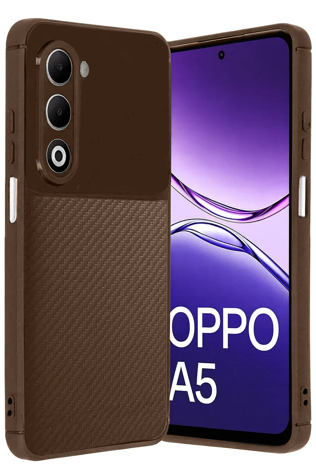 nebaktın Oppo A5 4G Auto Focus Karbon Kapak - Kahverengi 1