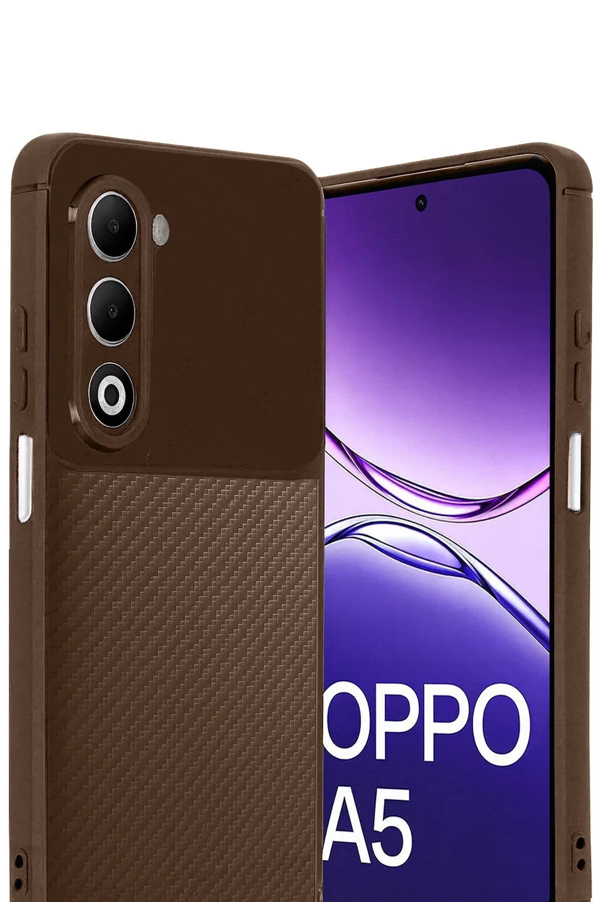 nebaktın Oppo A5 4G Auto Focus Karbon Kapak - Kahverengi 2