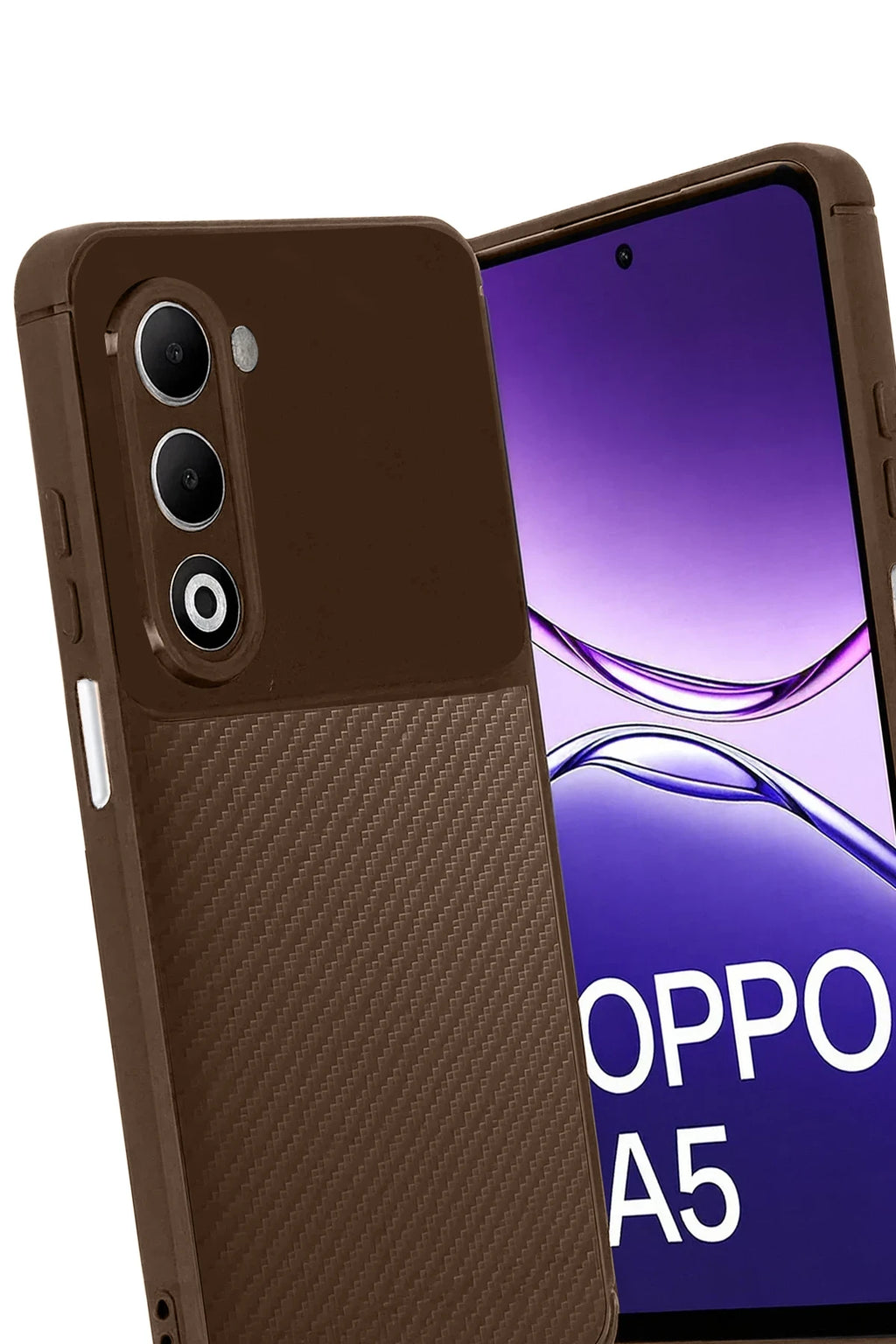 nebaktın Oppo A5 4G Auto Focus Karbon Kapak - Kahverengi 3