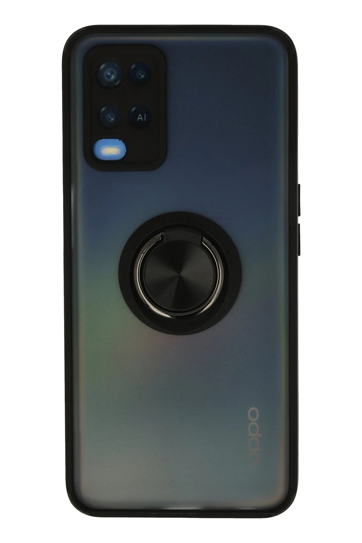 nebaktın Oppo A54 4G Kılıf Montreal Yüzüklü Silikon Kapak - Siyah 1