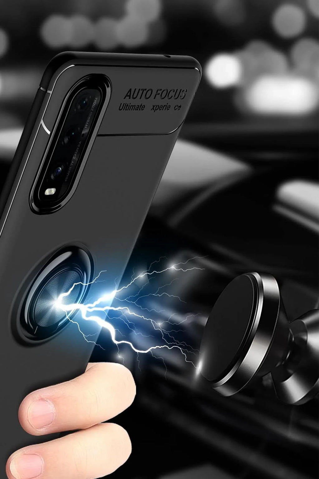 nebaktın Oppo Find X2 Kılıf Range Yüzüklü Silikon - Siyah-Gold 3