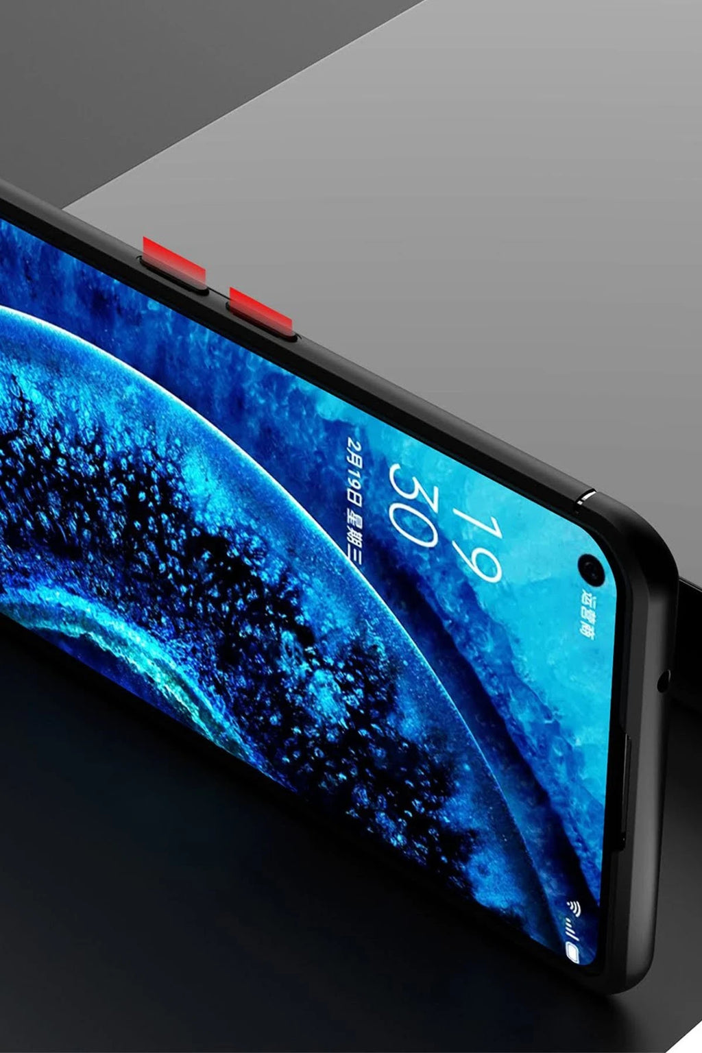 nebaktın Oppo Find X2 Kılıf Range Yüzüklü Silikon - Siyah-Gold 7