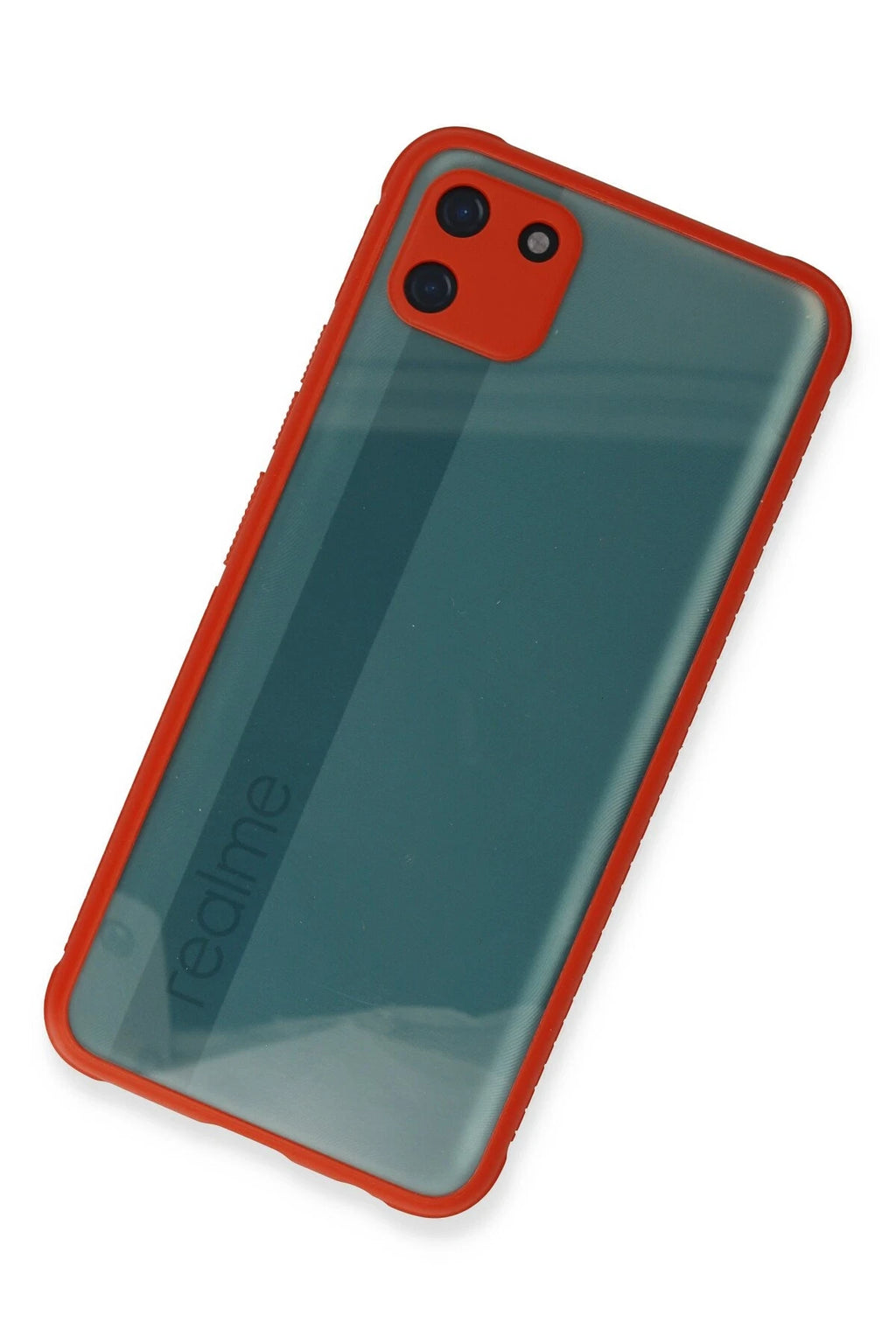 nebaktın Realme C11 Kılıf Miami Şeffaf Silikon - Kırmızı 3