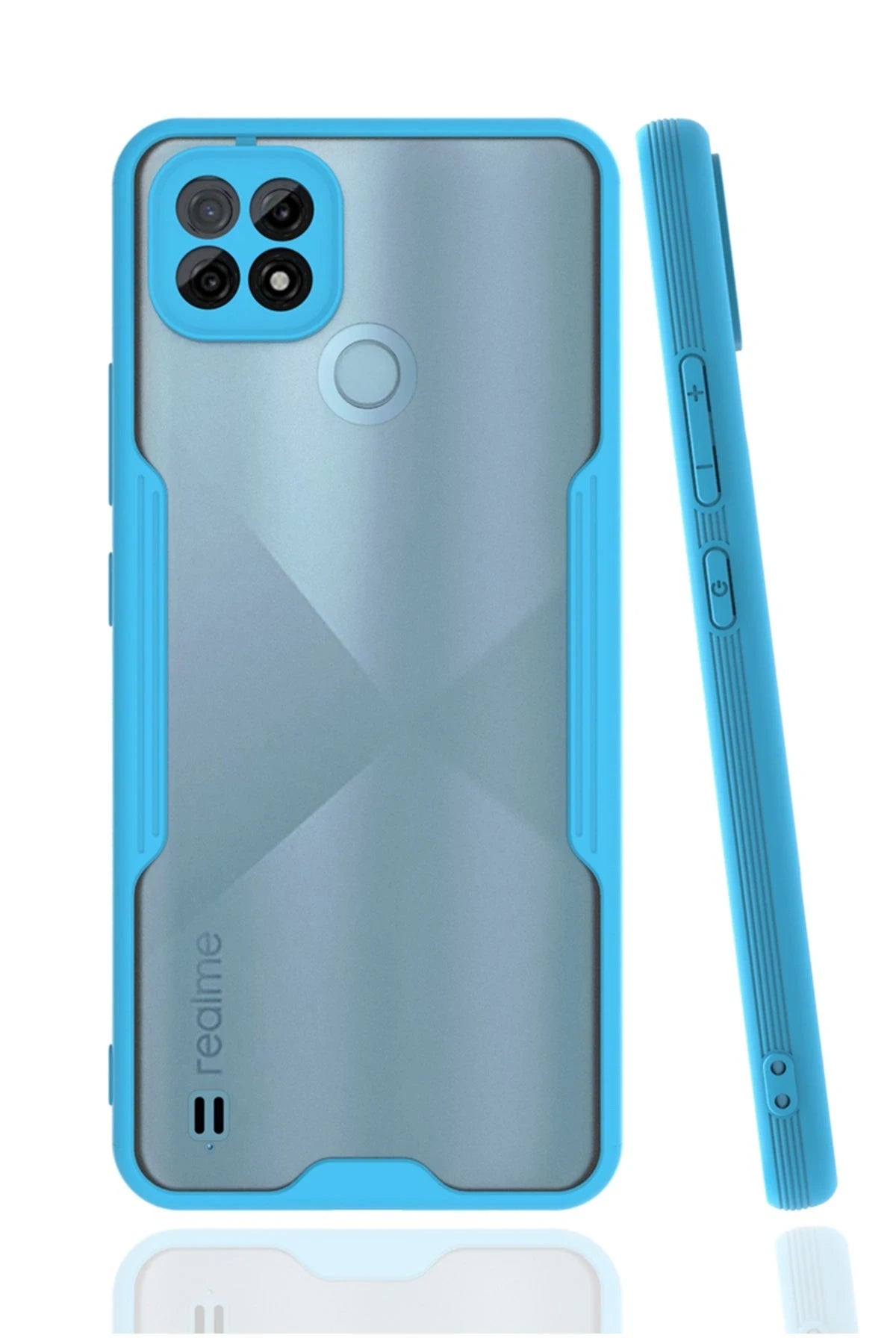 nebaktın Realme C21 Kılıf Platin Silikon - Mavi 1