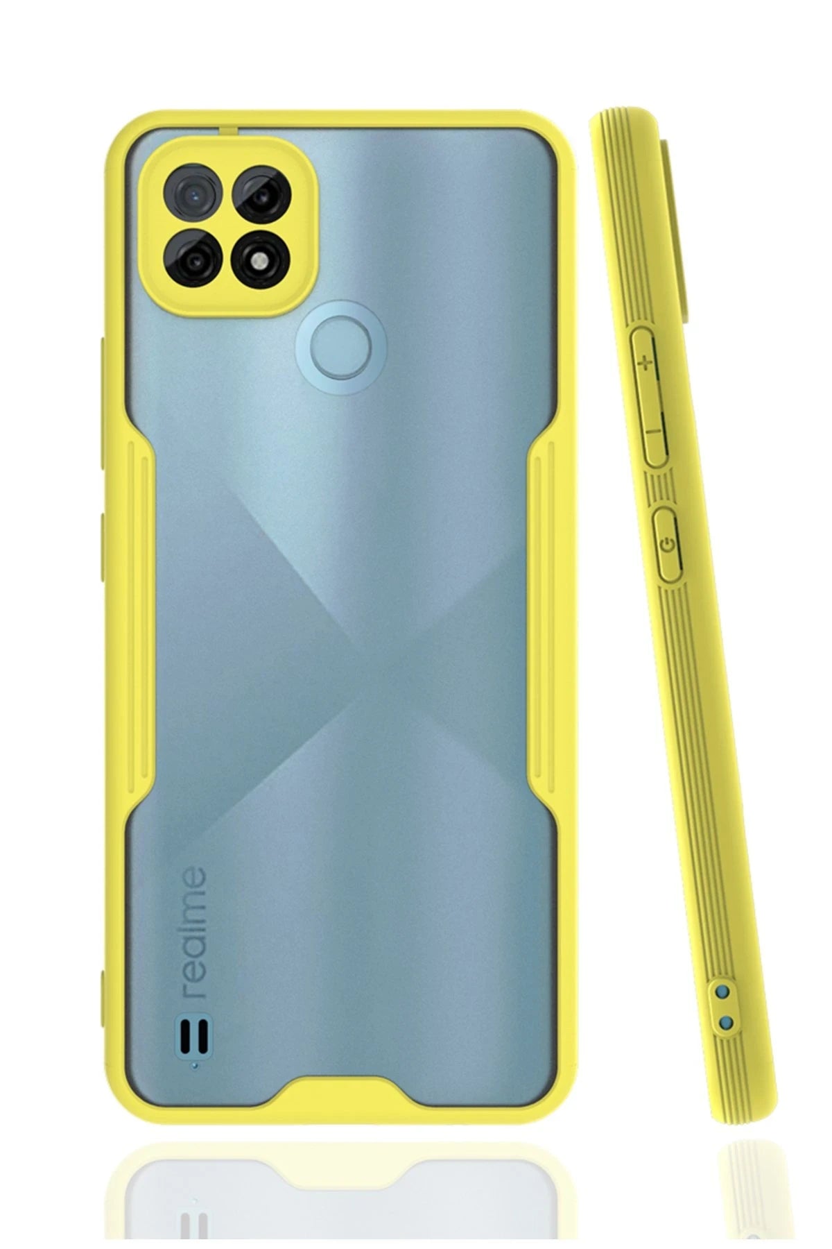 nebaktın Realme C21 Kılıf Platin Silikon - Sarı 1