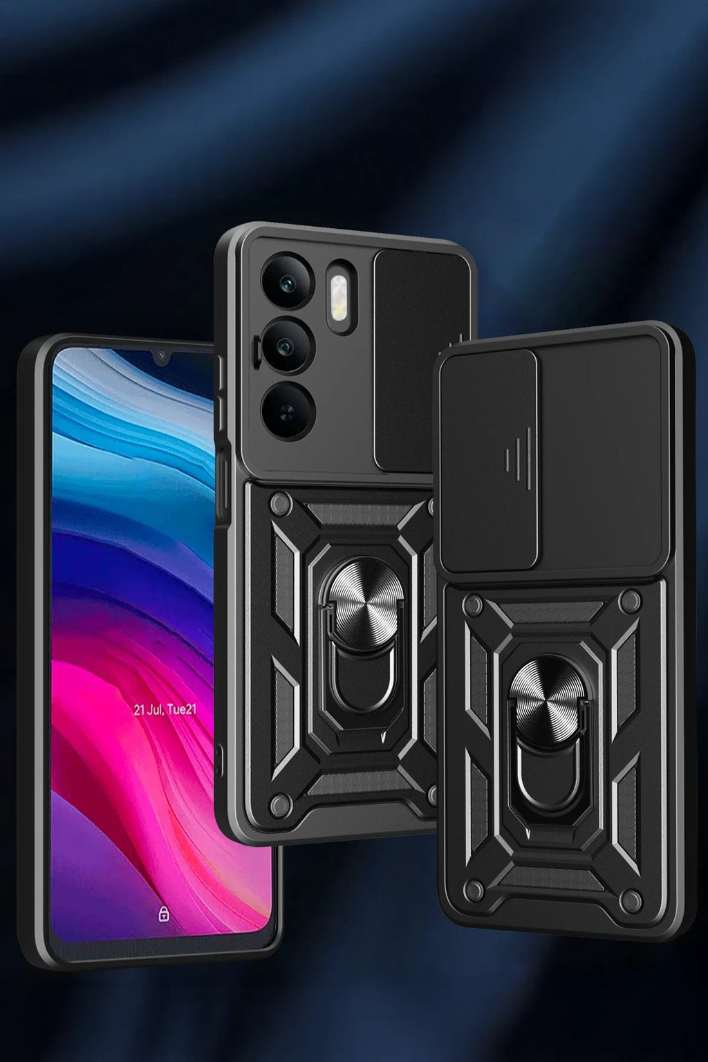 nebaktın Realme C75 4G Kılıf Pars Lens Yüzüklü Silikon - Kırmızı 2