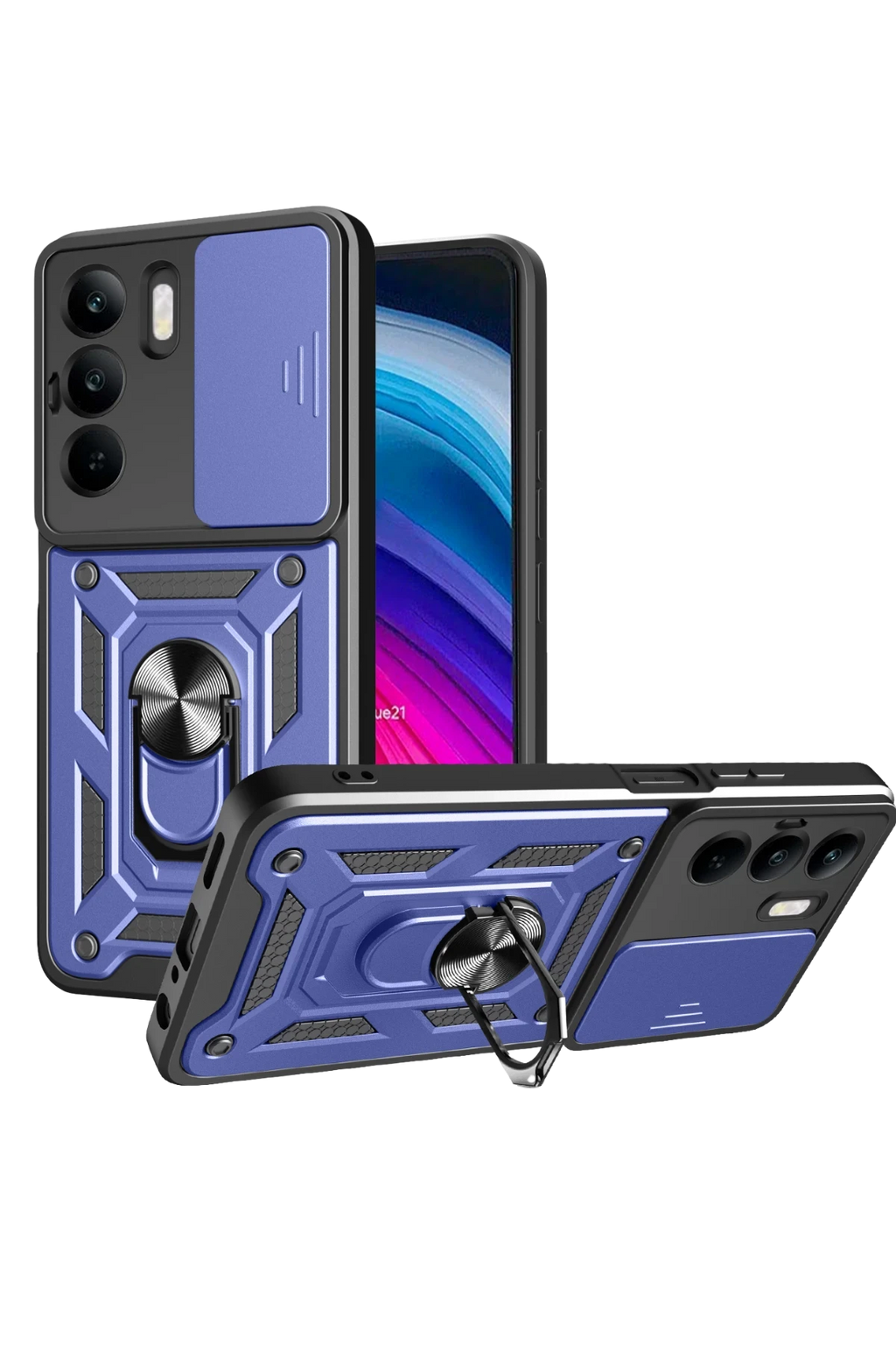 nebaktın Realme C75 4G Kılıf Pars Lens Yüzüklü Silikon - Lacivert 1