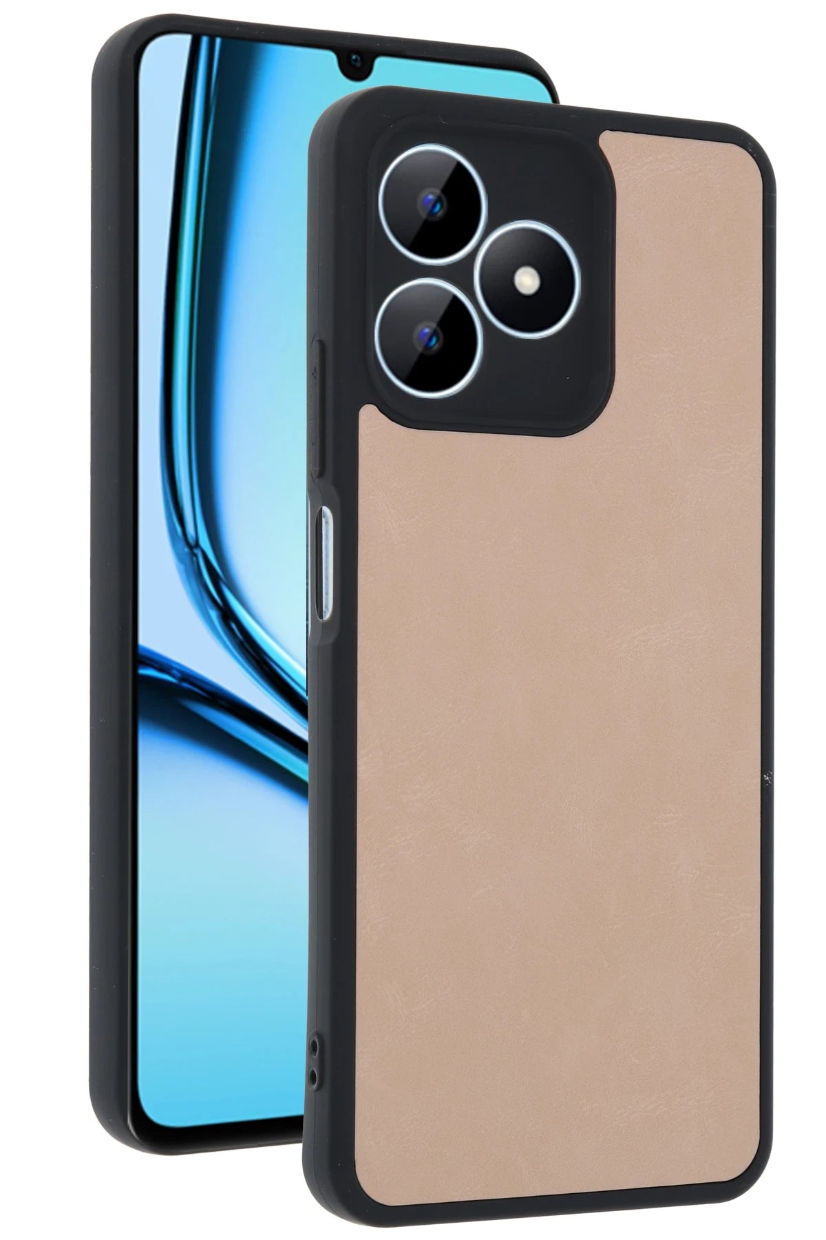 nebaktın Realme Note 50 4G Kılıf Aras Deri Kapak - Pudra 1